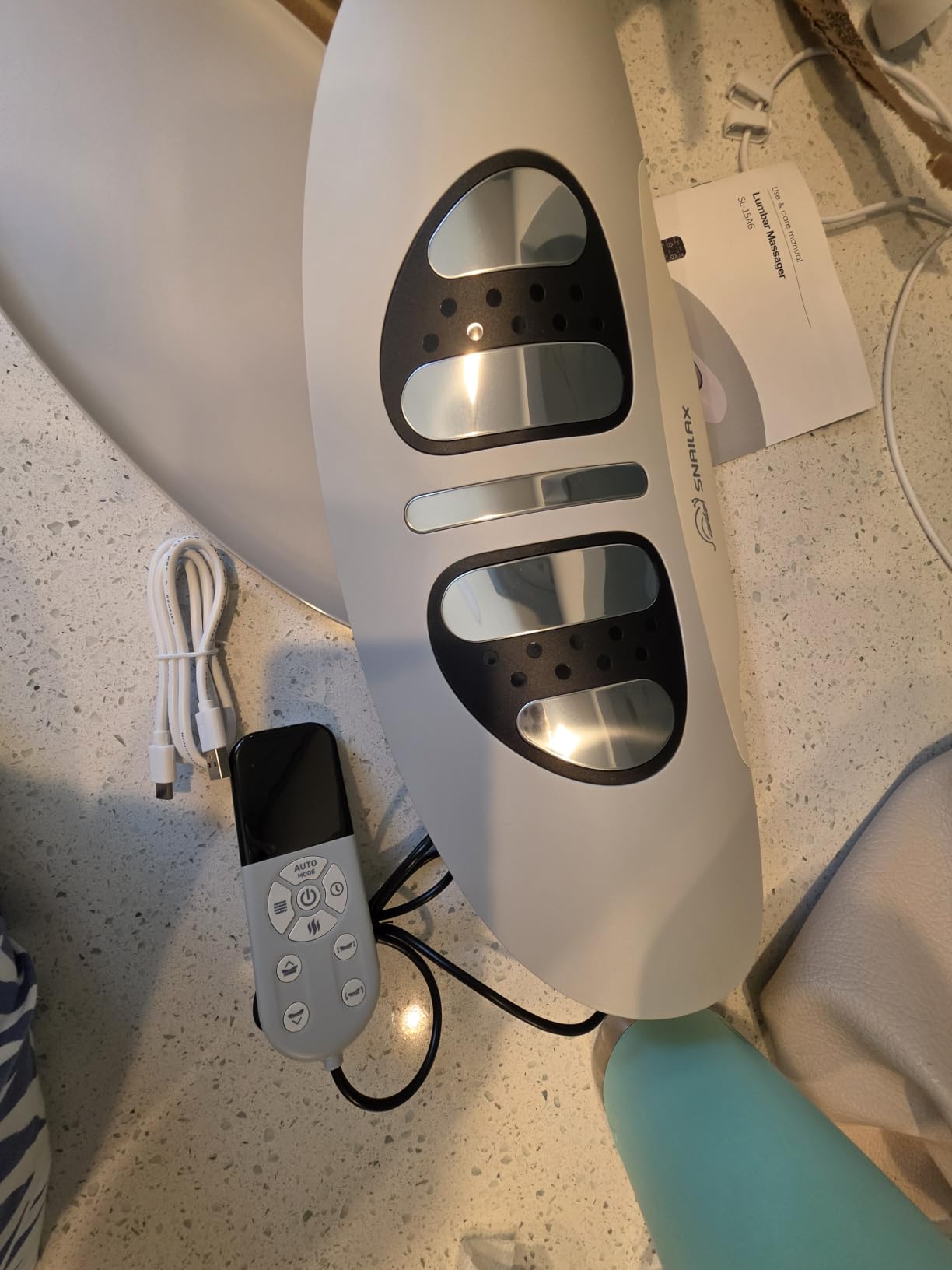 Snailax Lumbar Massager with Heat & Vibration, Back Stretcher, FSA Eligible | Air Compression Stretching, 3 Modes, 8 Height Levels, 3 Heat Levels, Vibration, Side-to-Side Swing, Cordless USB-C customer photo 2