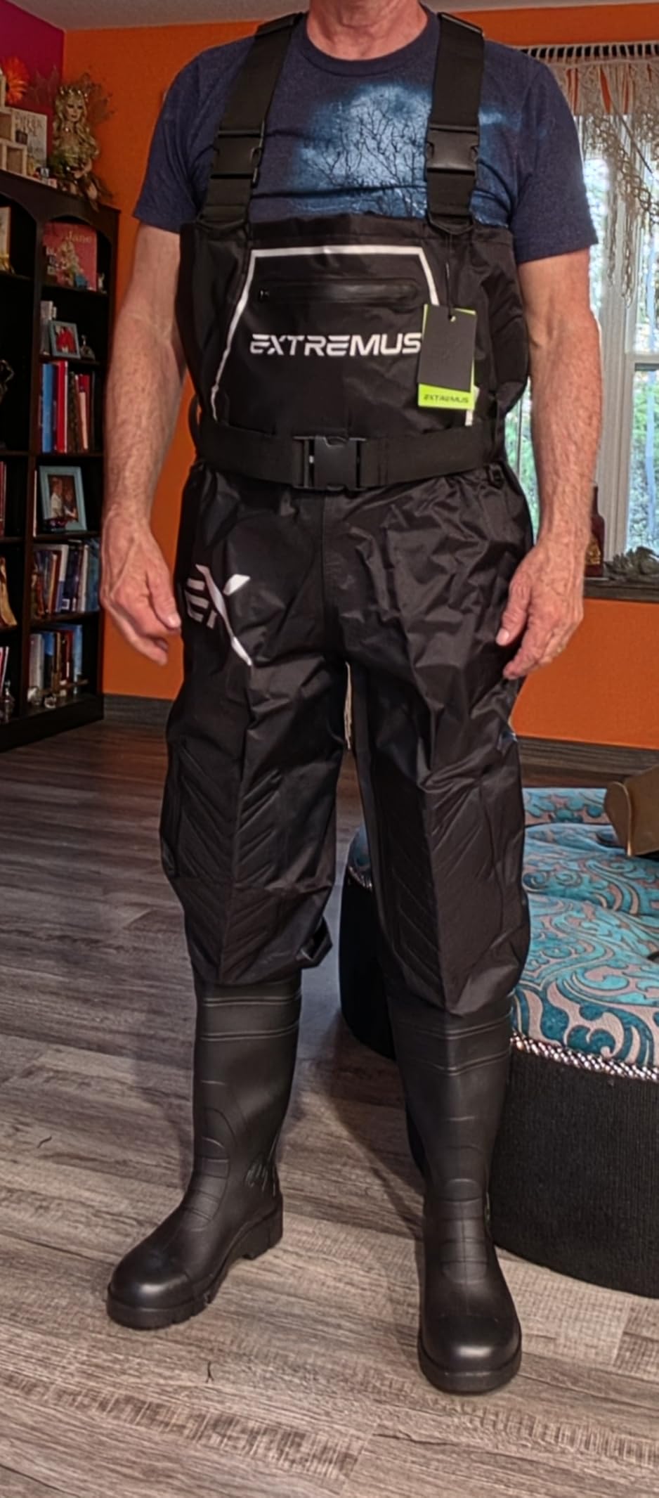 Extremus by KastKing MarshPro Fishing Waders for Men with Boots | 100% Waterproof, Upgraded Slip-Resistant Boots, Tear-Resistant Nylon, Reinforced Knee Pads, Multiple Pockets, Wader Hanger customer photo 1