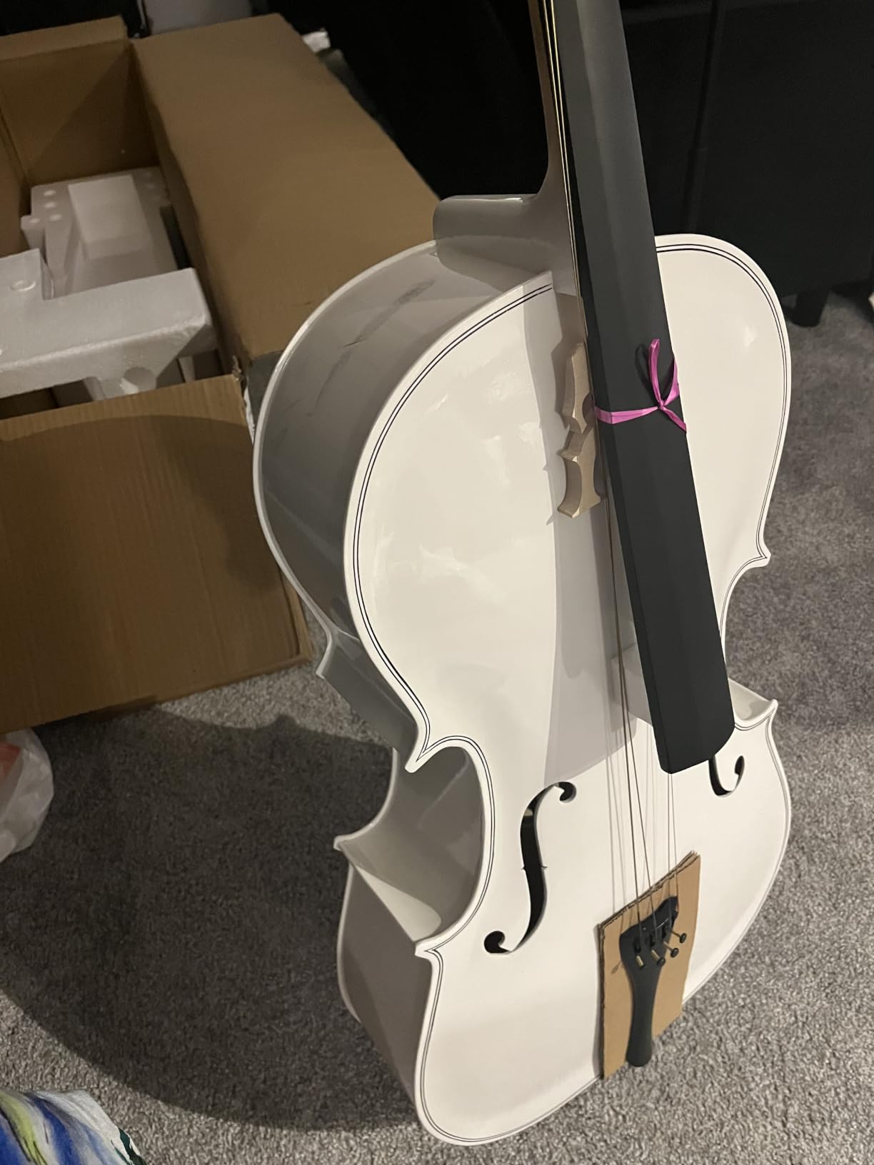 Full Size Cello Kit, Acoustic Cello Instrument for Adults,Beginners,Students,Complete Cello 4/4 Set with Portable Bag, Bow, Rosin (Black) customer photo 1