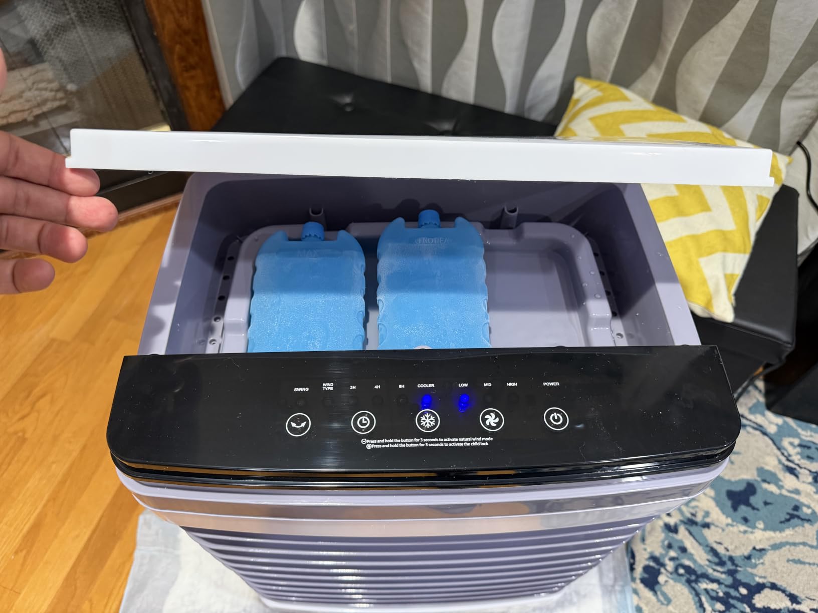 Portable Air Conditioner, 3000 CFM Swamp Cooler & Evaporative Air Cooler | 6.87 Gal Water Tank, 3 Speeds & 4 Modes, 120° Oscillation with 15H Timer for Home, Bedroom, Kitchen & Indoor Cooling customer photo 2