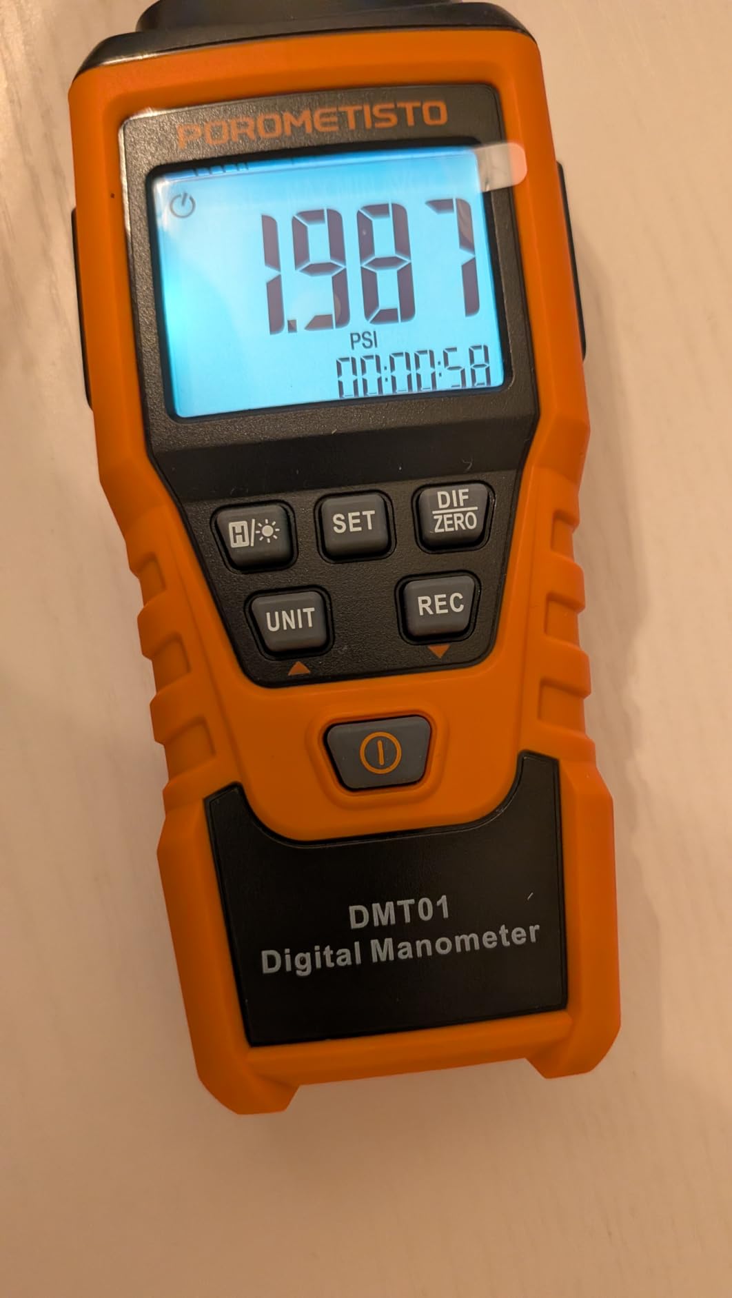 DMT01 Digital Manometer POROMETISTO, Manual Calibration Custom Zero | Real time measurement, Max/Min/Avg Recording,HVAC Manometer, 12 Units Gas Pressure Tester, Differential Pressure Gauge customer photo 1