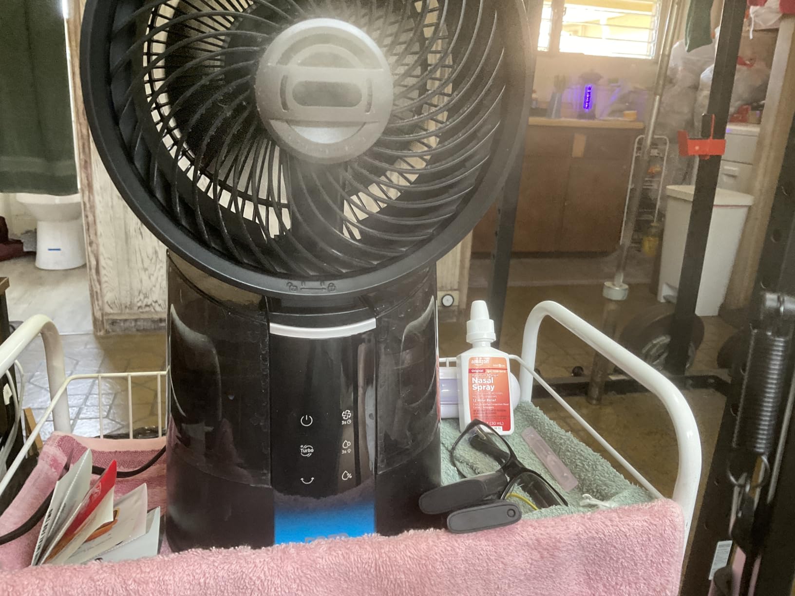 DREO TurboCool Misting Fan 516, 5℉ Drop Cooling Fans that Blow Cold Air | 150°+30° Omni-directional Oscillating, Evaporative air cooler, 26 ft/s Wind, Ultrafine Mist, 20dB, 6 Speeds 2 Modes, Grey customer photo 1