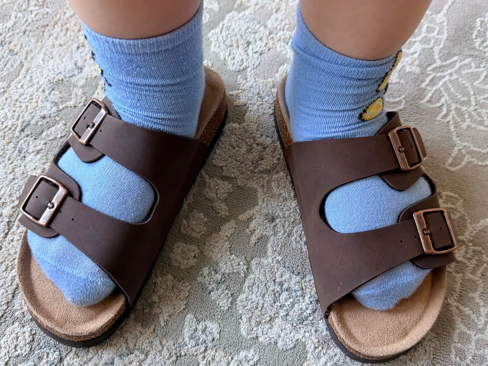 ODOLY Kids Cork Footbed Slides Sandals Adjustable Buckle Summer Shoes customer photo 1