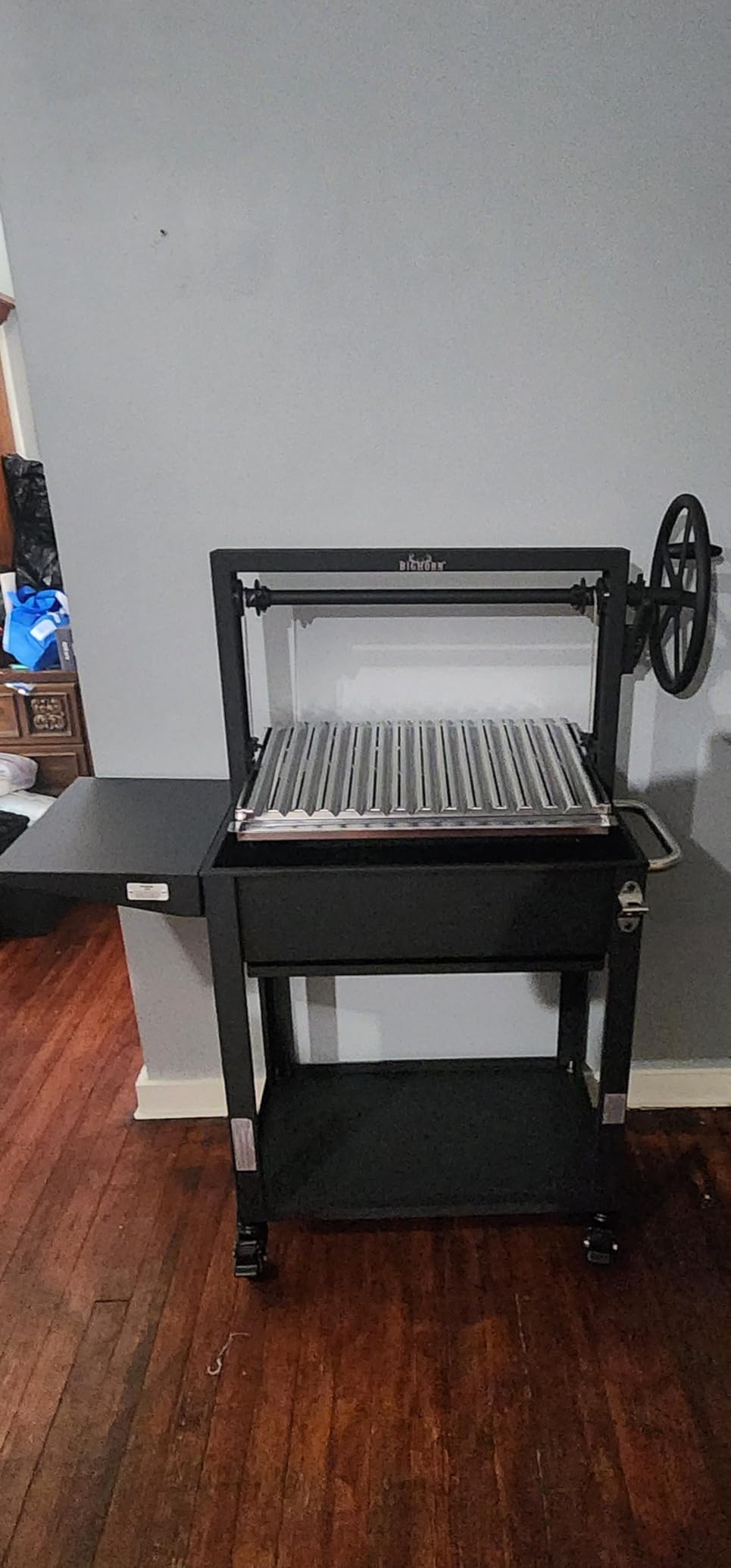 BIG HORN Santa Maria Grill, Argentine Parrilla Grill with Adjustable Height Grate, Wood Fire & Charcoal BBQ Grill, Large Outdoor Open Fire Grill with Storage for Patio & Backyard customer photo 2