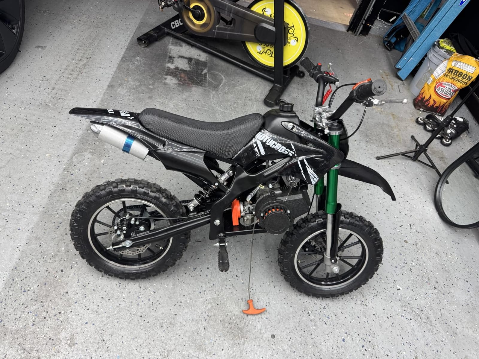 Kids 50cc Dirt Bike, 2-Stroke Gas Dirt Bike, Black, CPC Listed | Kids Dirt Bike for 8-14 with Front Rear Disc Brakes, 10In Off-Road Tires, Shock Absorption, Seat Height 23.6in, Max Speed 40Mph customer photo 2