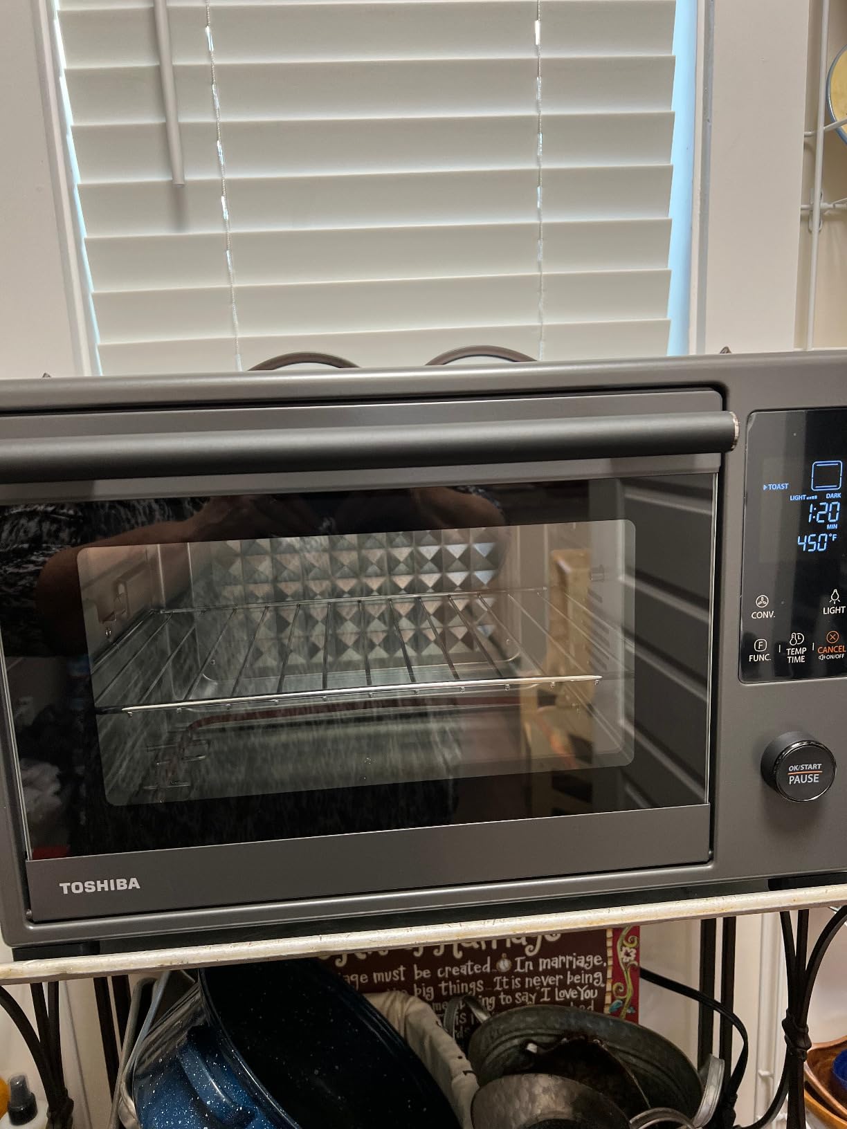 TOSHIBA 10-in-1 Convection Toaster Oven, 6-Slice Countertop Oven, 1500W | Bake, Broil, Rotisserie & Pizza Functions, LCD Knob Controls, 6 Accessories, with Toast, 1500W, Black Stainless Steel customer photo 2