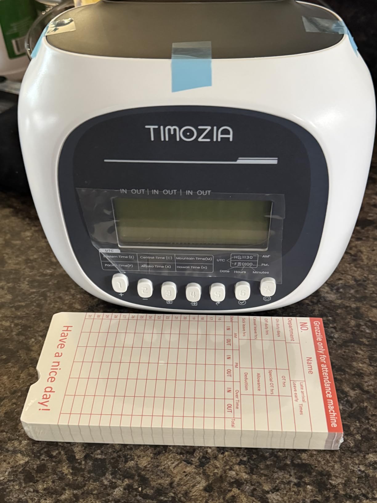 Time Clock for Employees Small Business, 6 U.S. Time Zones, Automatic Daylight Saving & Auto Time Update, Punch Card Time Recorder with 6 Punches Per Day-50 Time Cards and 2 Ribbons customer photo 2