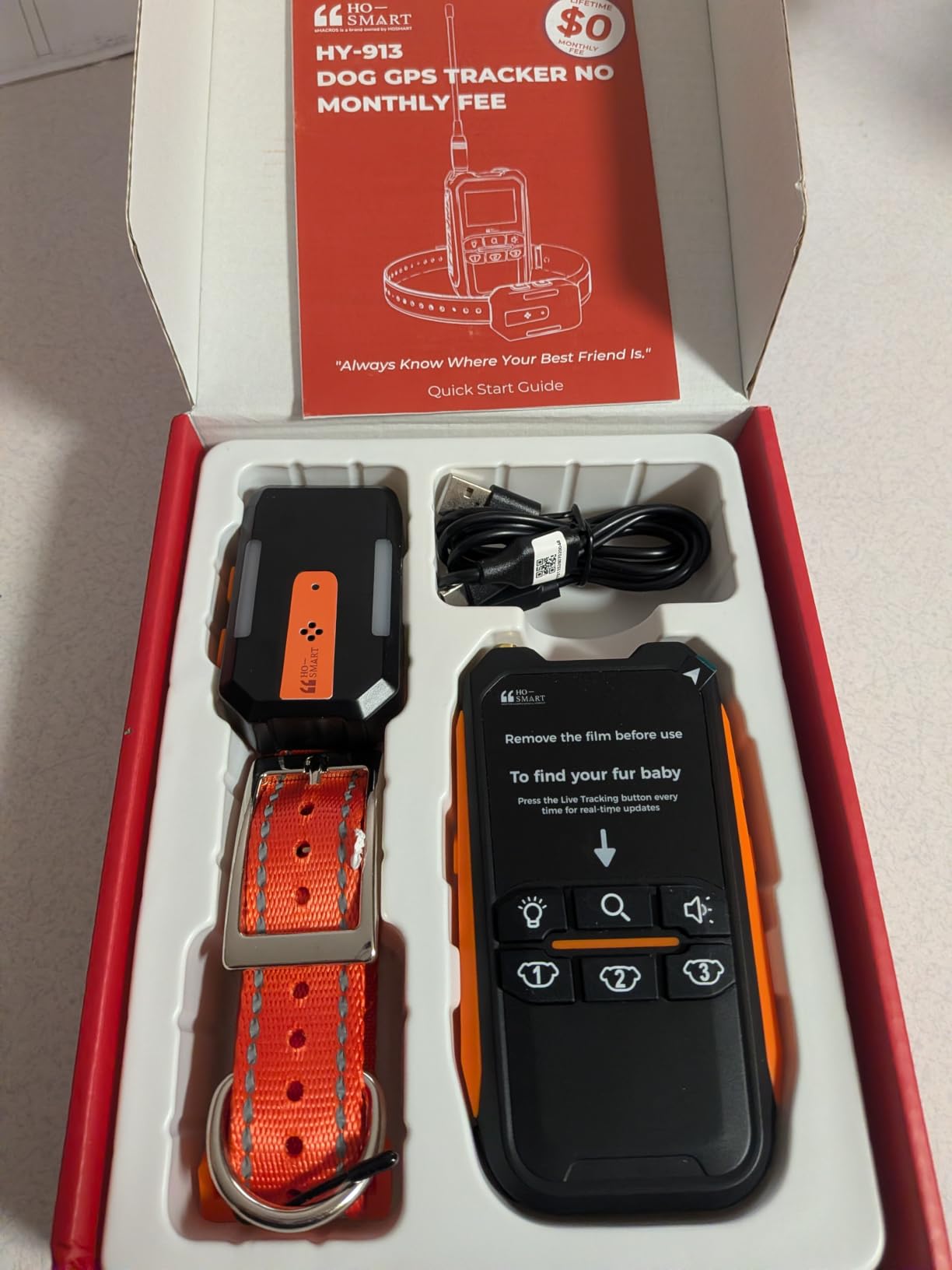 eMACROS Dog GPS Tracker No Subscription, Off-Grid, Up to 3 Mile Long Range | For 35+ lbs Dogs. 3-Level Virtual Fence, 5-Day Battery, IP67 Waterproof, Arrow+Distance Guidance, Light & Sound customer photo 2