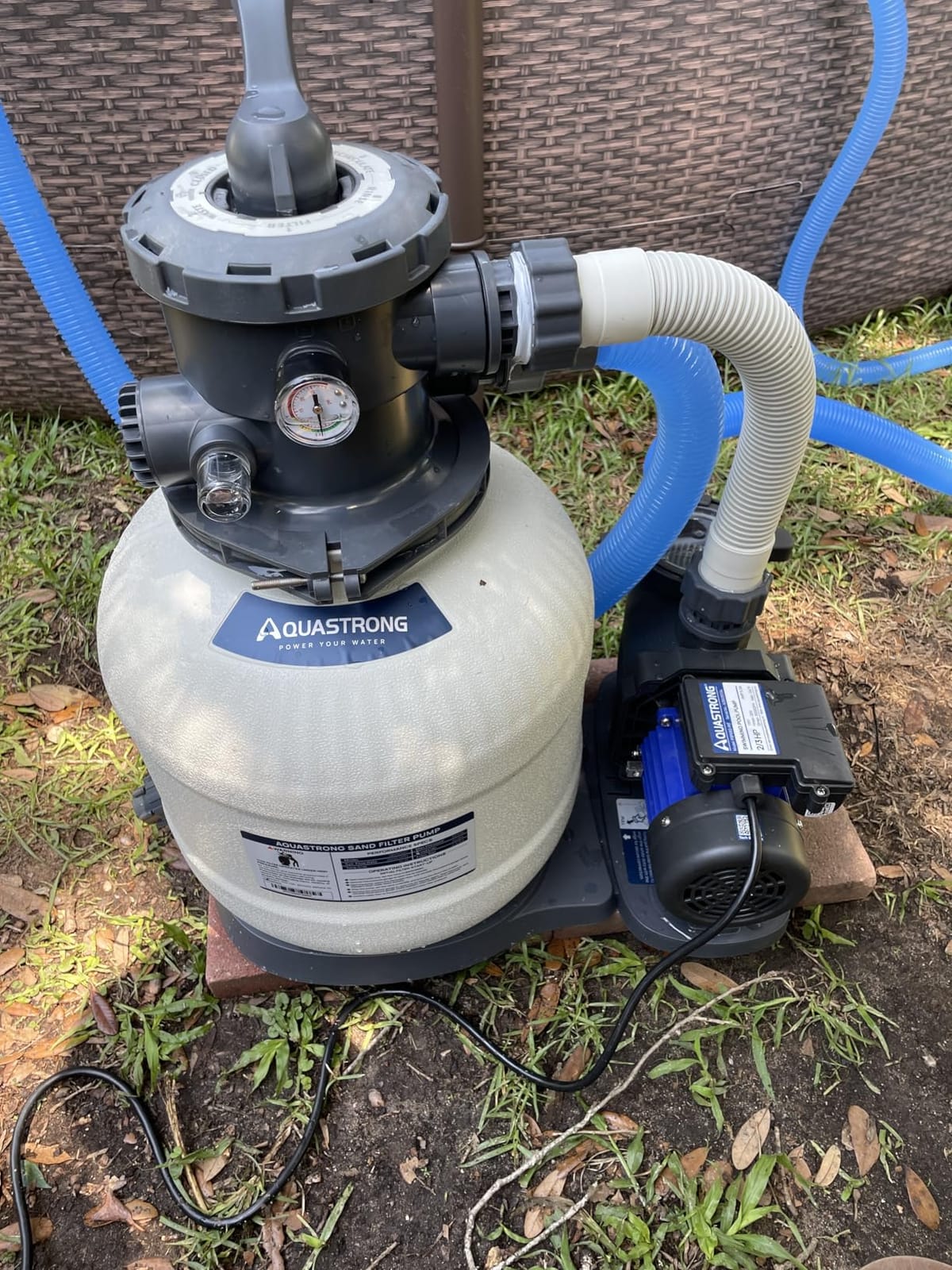 AQUASTRONG 14in Sand Filter Pump for Above Ground Pool with Timer, 2/3 HP Pool Pumps Above Ground 3000 GPH for Pools up to 13000 GAL, Pool Filter with 6-Way Valve, Improved Circulation and Filtration customer photo 1