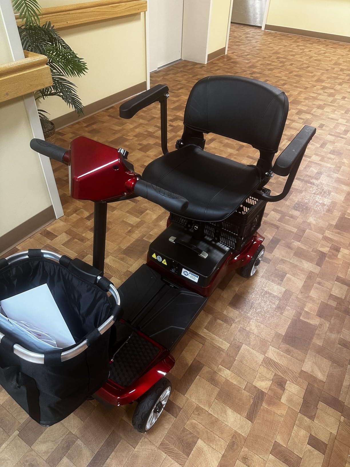 Foldable 4-Wheel Mobility Scooter for Adults - Portable Motorized Scooter with 330 lbs Capacity, Detachable Battery, Dual Baskets, Cup & Phone Holder, Pink customer photo 2