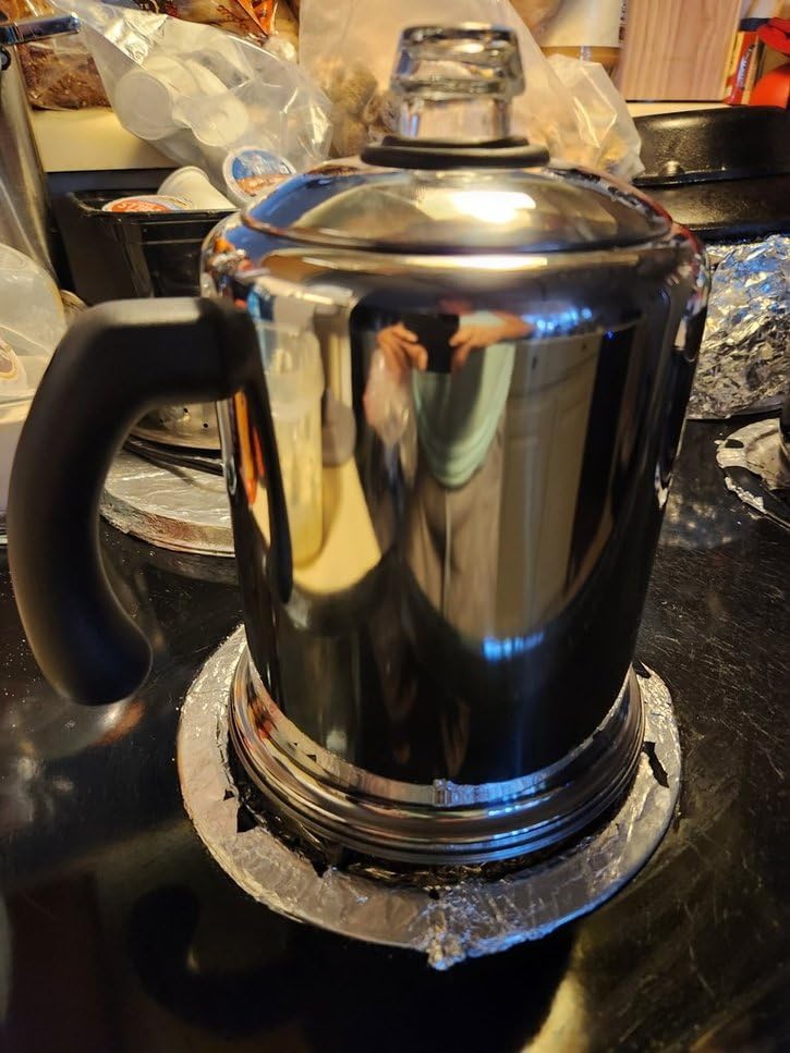 Farberware Classic Stainless Steel Yosemite Coffee Percolator, 8-Cup | Fuller, richer flavor, percolator coffee maker, coffee percolator stovetop, permanent filter basket, dishwasher safe customer photo 2