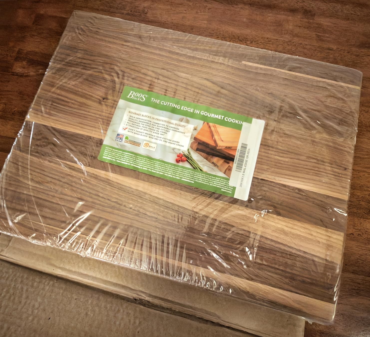 John Boos R-Board Series Rectangular Wooden Maple Cutting Board 20”x15” – 1.5” Thick, 12-lb Reversible Butcher Block with Edge-Grain & Finger Grips – Made in the USA | 1.5” Thick, 12-lb Reversible Butcher Block with Edge-Grain & Finger Grips – Made in USA customer photo 1