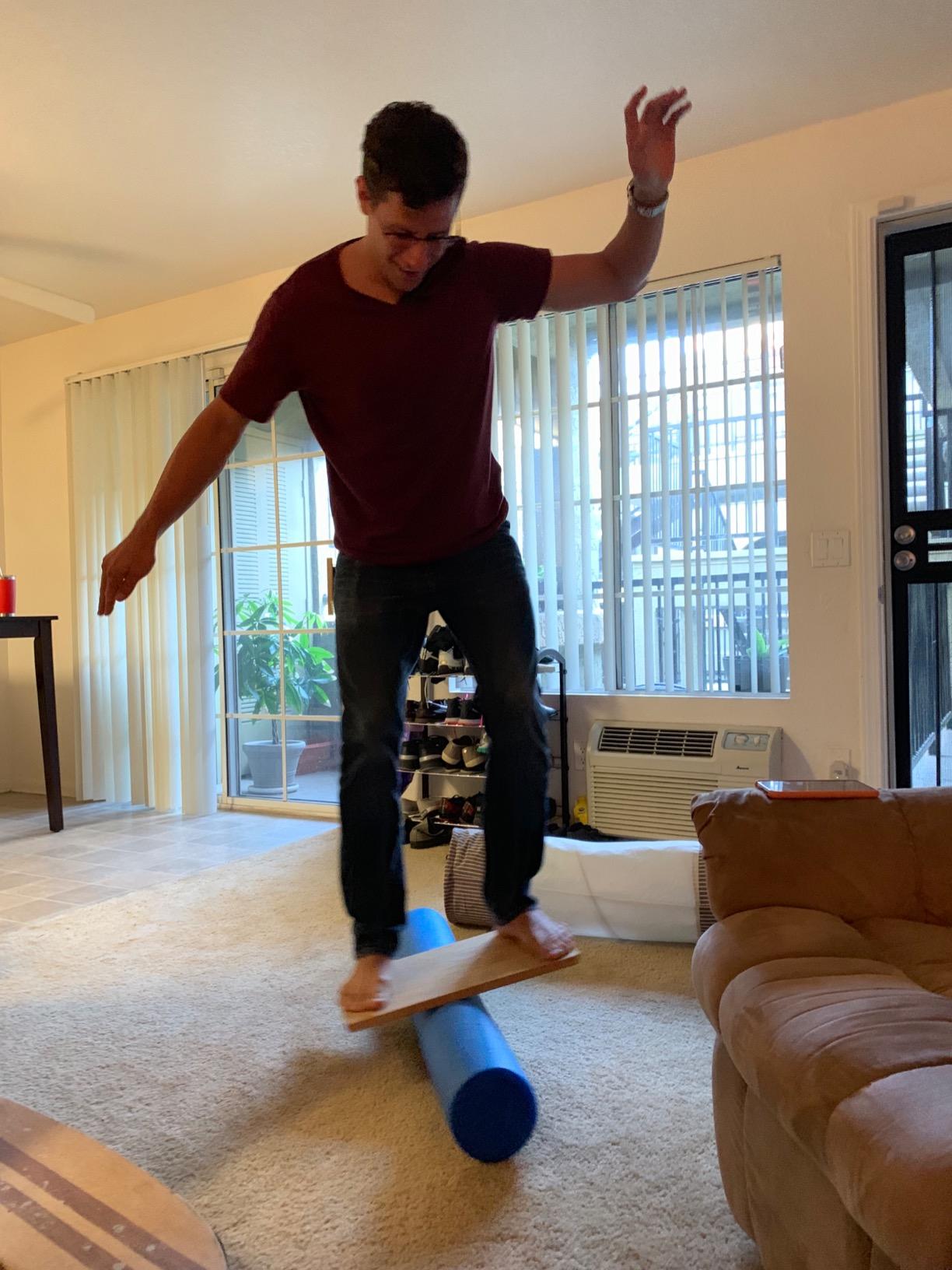 The Original Indo Board - Balance Board Trainer for Core Strength, Stability & Athletic Performance - Surfing, Skateboarding, Snowboarding, Yoga, Physical Therapy & More. Includes Board and Roller. customer photo 1