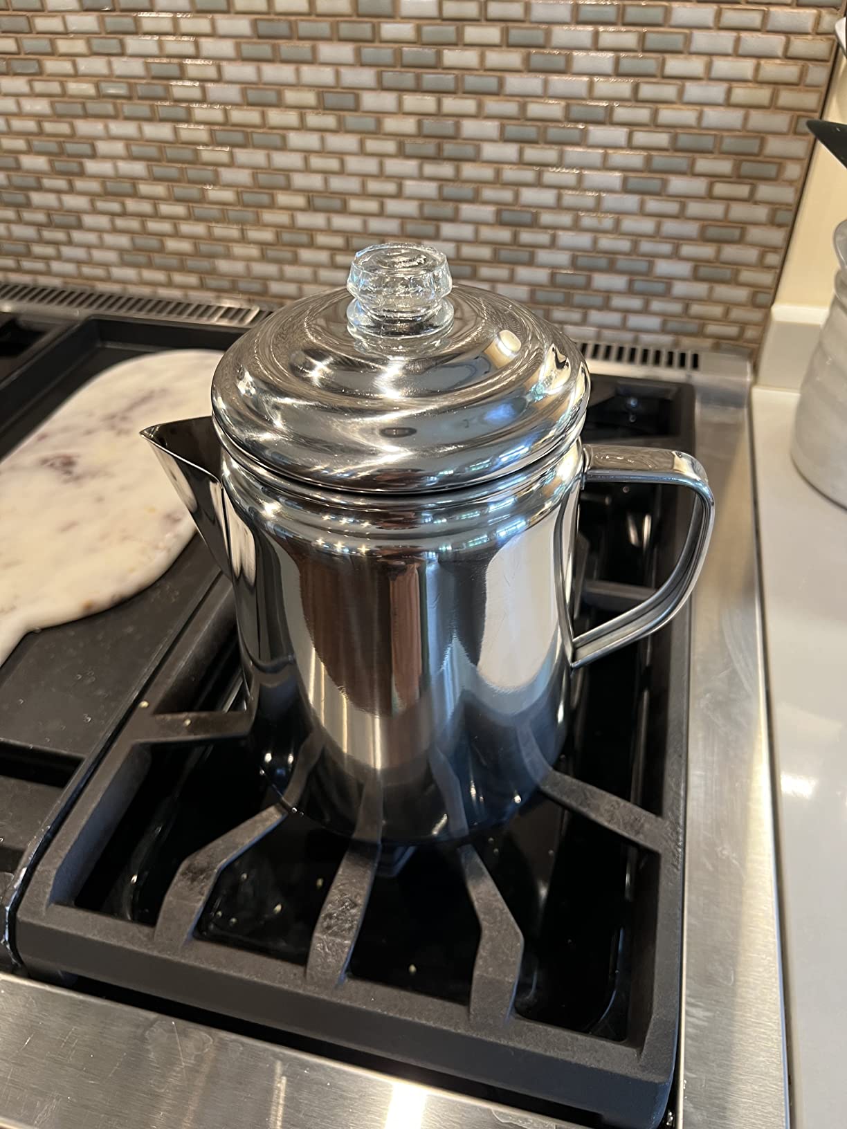 Coleman Stainless Steel Coffee Percolator, 12-Cup Capacity Durable Outdoor Coffee Maker for Camping, Backpacking, RV, Stovetop, Campfire, & More, No Filters Needed customer photo 1