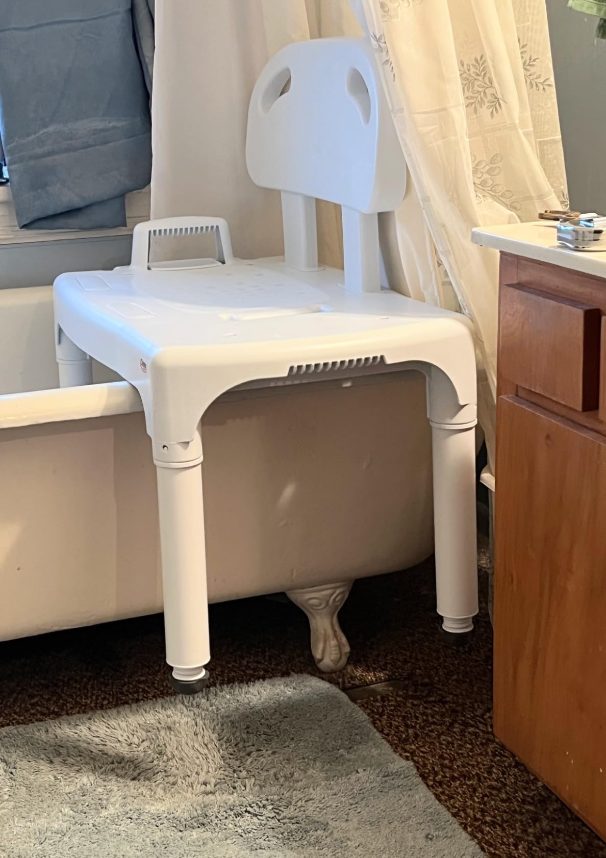 Carex Universal Tub Transfer Bench, Bath Seat with Backrest, Shower Chair for Elderly and Disabled, Transfer Bench & Shower Seat for Bathtub with Adjustable Legs, Converts to Right or Left Hand Entry customer photo 2