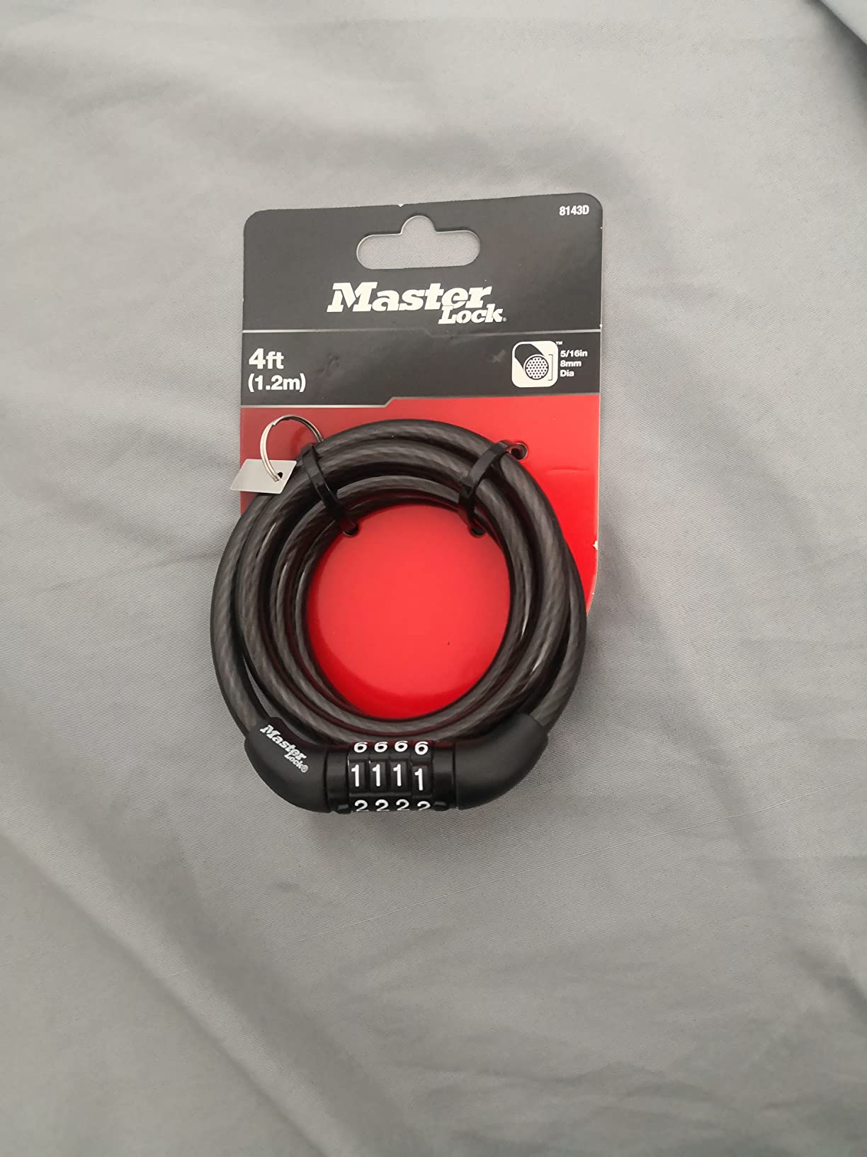 Master Lock Combination Cable Bike Lock 4-Foot Long Bicycle Lock, 8143D customer photo 1