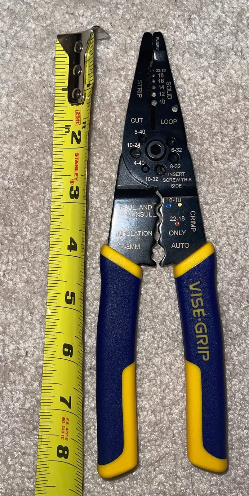 IRWIN Vise-Grip Wire Stripper, 8 Inch, Cuts 10-22 AWG, Plier Style Nose, ProTouch for Comfort, Blue (2078309) customer photo 1