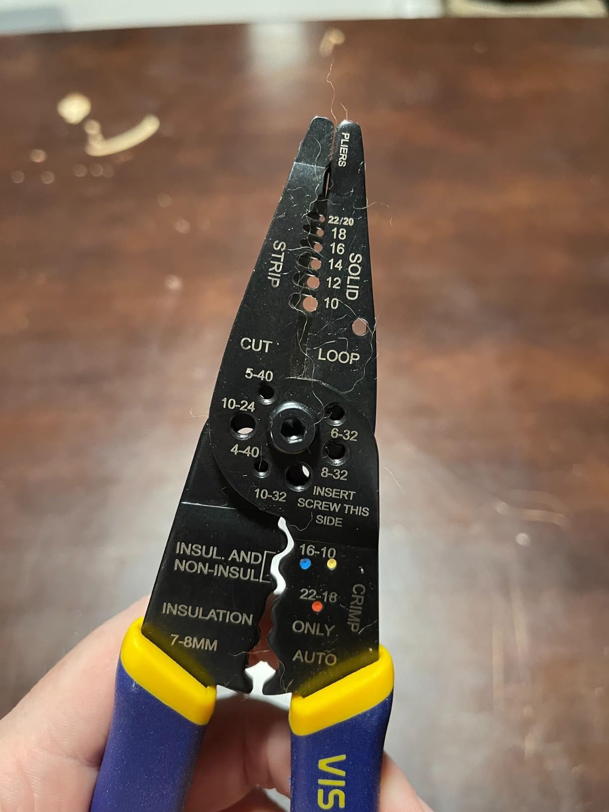 IRWIN Vise-Grip Wire Stripper, 8 Inch, Cuts 10-22 AWG, Plier Style Nose, ProTouch for Comfort, Blue (2078309) customer photo 2