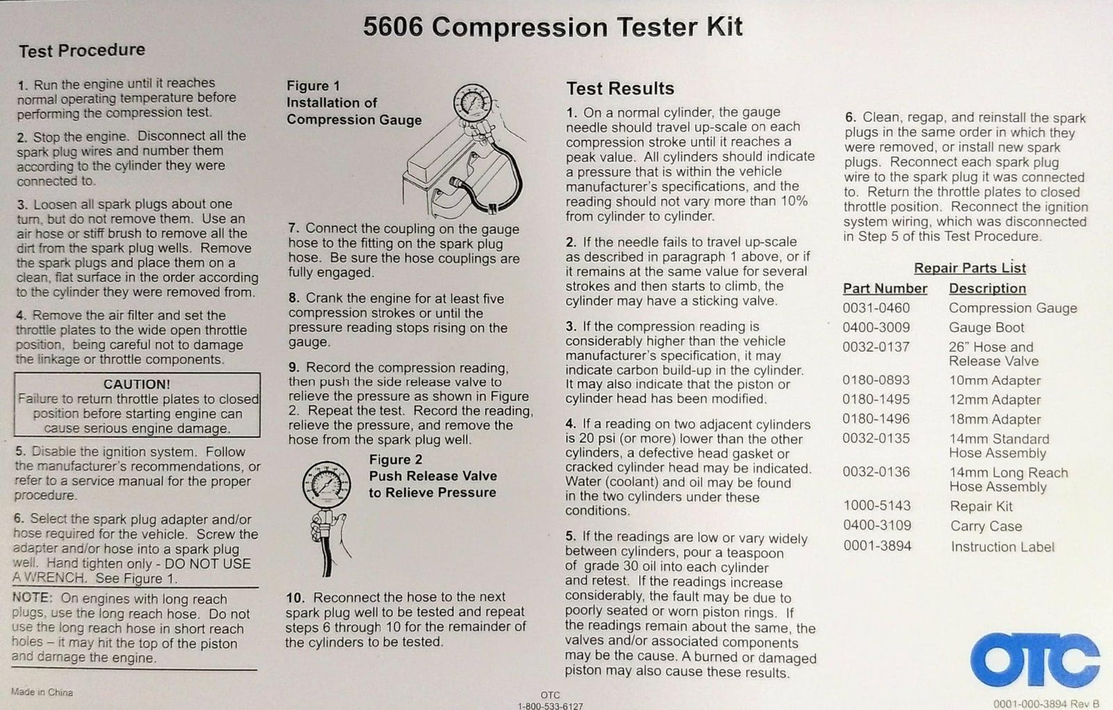 OTC 5606 Compression Tester Kit with Storage Case customer photo 2
