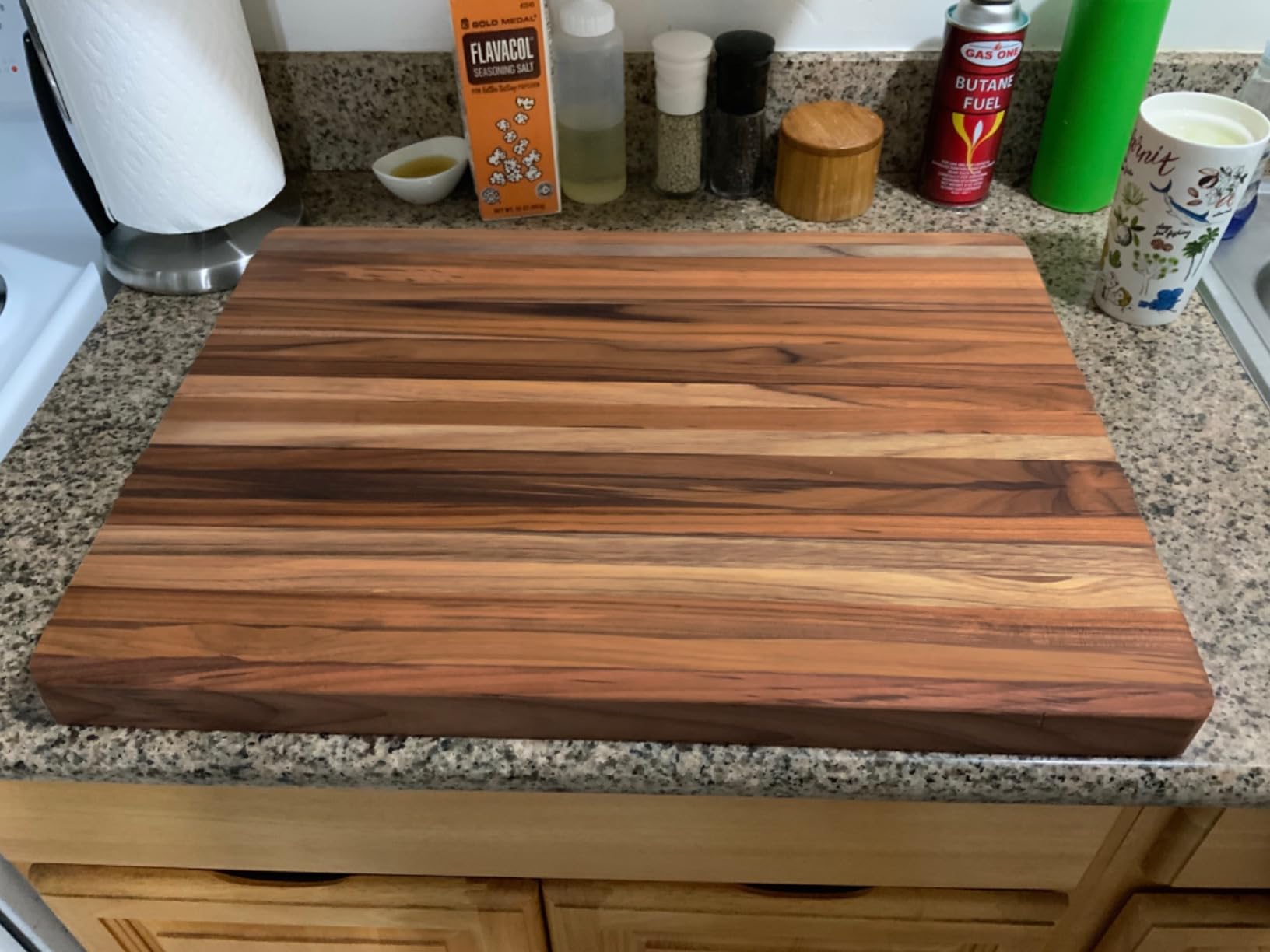 Teakhaus Cutting Board - Extra Large (XL) Teak Wood Cutting Board 24”L x 18”W x 1.5” Thick - Sustainably Harvested and FSC Certified - Knife Friendly with Natural Oil Finish customer photo 2