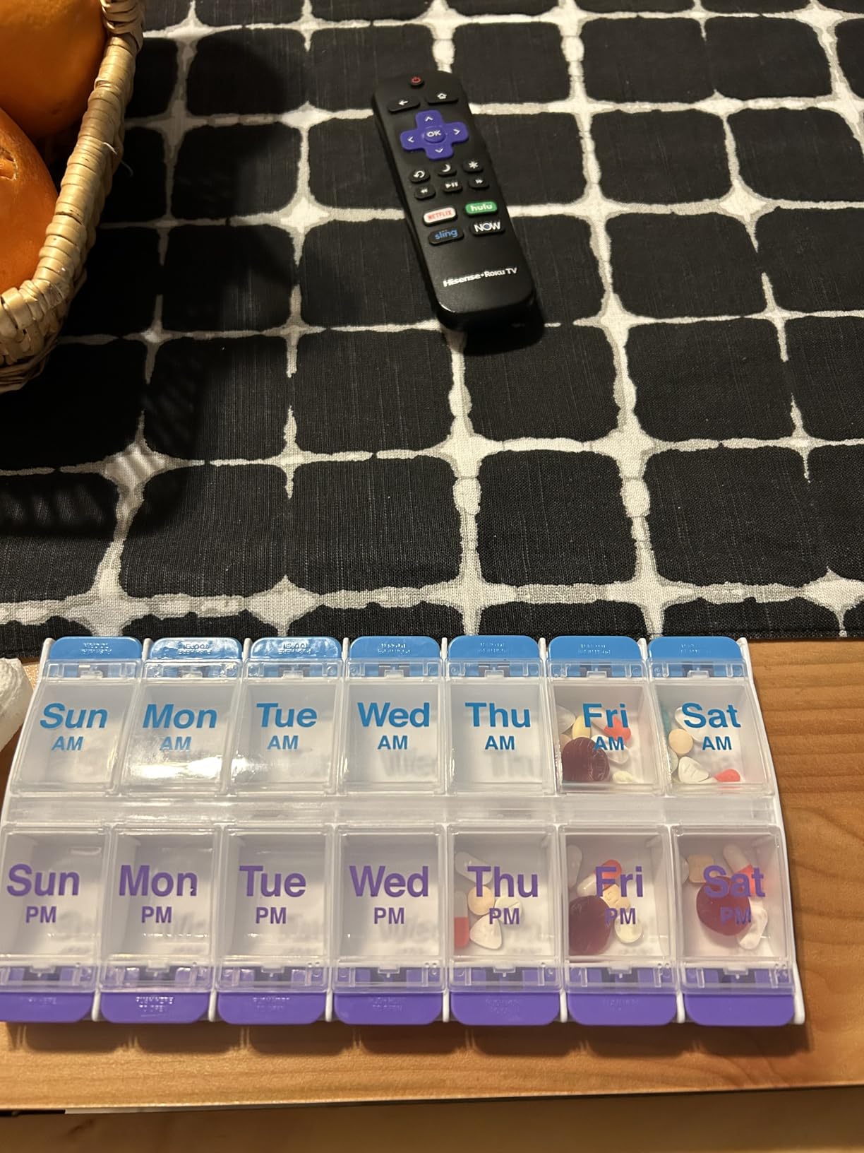 Ezy Dose Weekly (7-Day) AM/PM Pill Organizer, X-Large Case, Blue/Purple customer photo 1