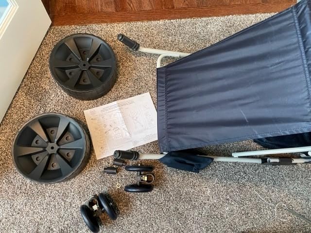 Rio Beach Wonder Wheeler Deluxe Utility, Lawn, and Beach Foldable Cart, Navy customer photo 2