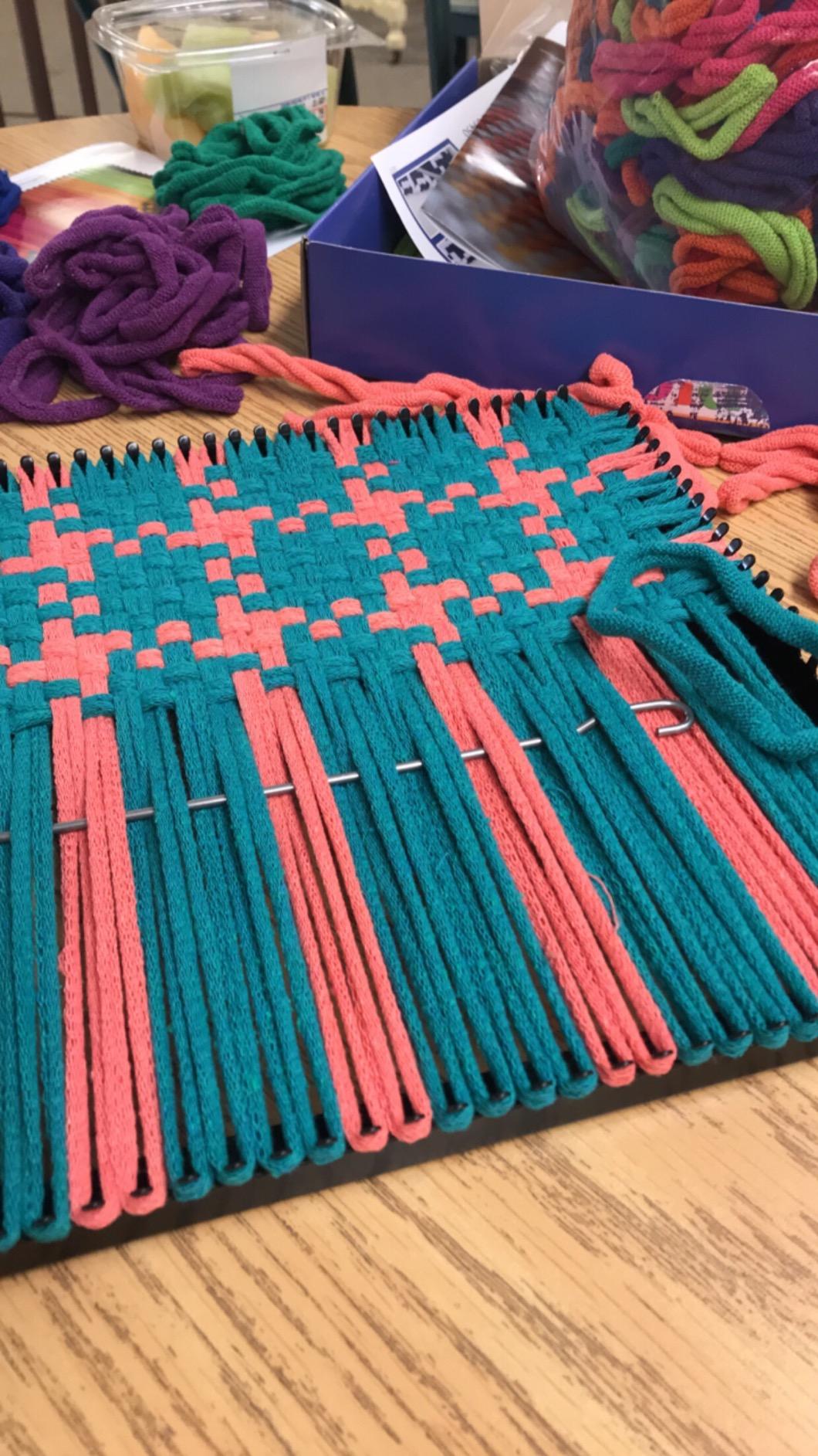 Harrisville Designs Friendly Loom Potholder Pro Weaving Kit | 10”x10” Sturdy Metal Loom and Quality Cotton Weaving Loops | Complete Kit to Weave 2 Large, Durable Potholders | Made in the USA customer photo 1