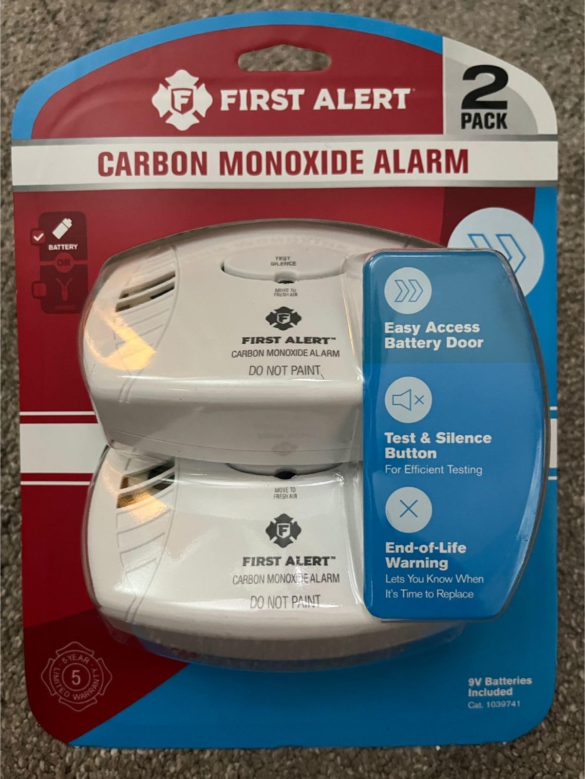 First Alert CO400 Carbon Monoxide (CO) Detector, Battery Operated Alarm, 2-Pack customer photo 2