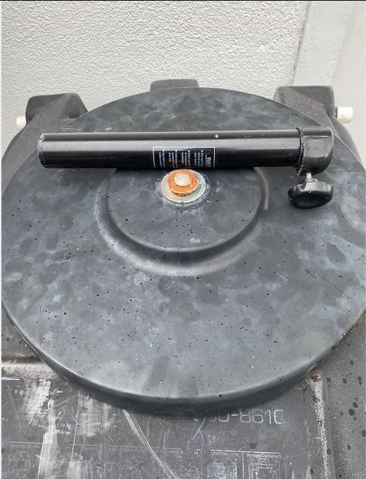 California Umbrella 50 lbs. Round Concrete Weighted Powdercoated Steel Umbrella Base, Black Frame, One Size , CFMT160-Black customer photo 1