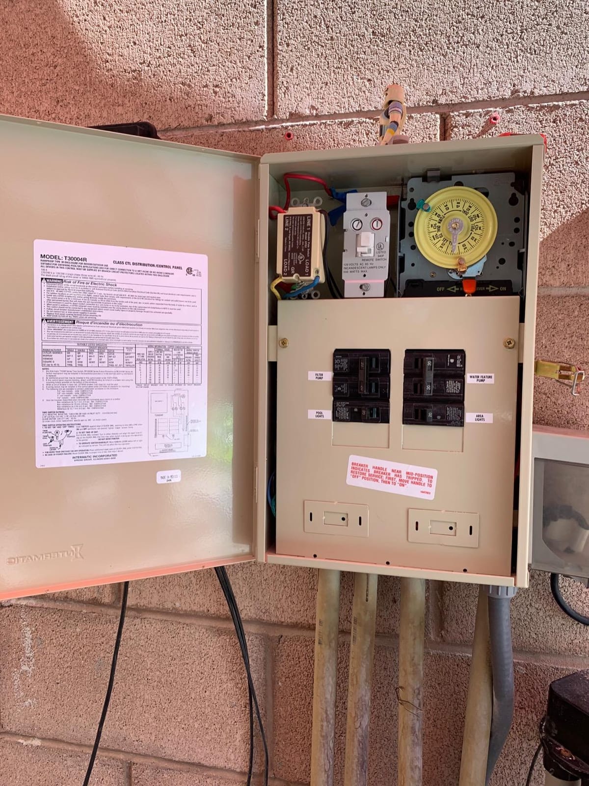 Intermatic T30004R Pool Load Center, 100A, 8 Pole Breaker Base, T104 Timer customer photo 2
