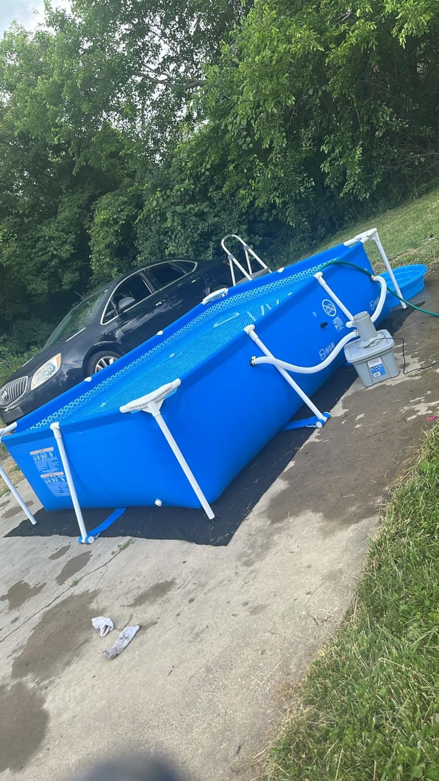 INTEX Rectangular Frame 8 ft 6 in x 5 ft 3 in x 25 in Above Ground Pool, Swimming Pool with Steel Frame, Pump Not Included customer photo 2