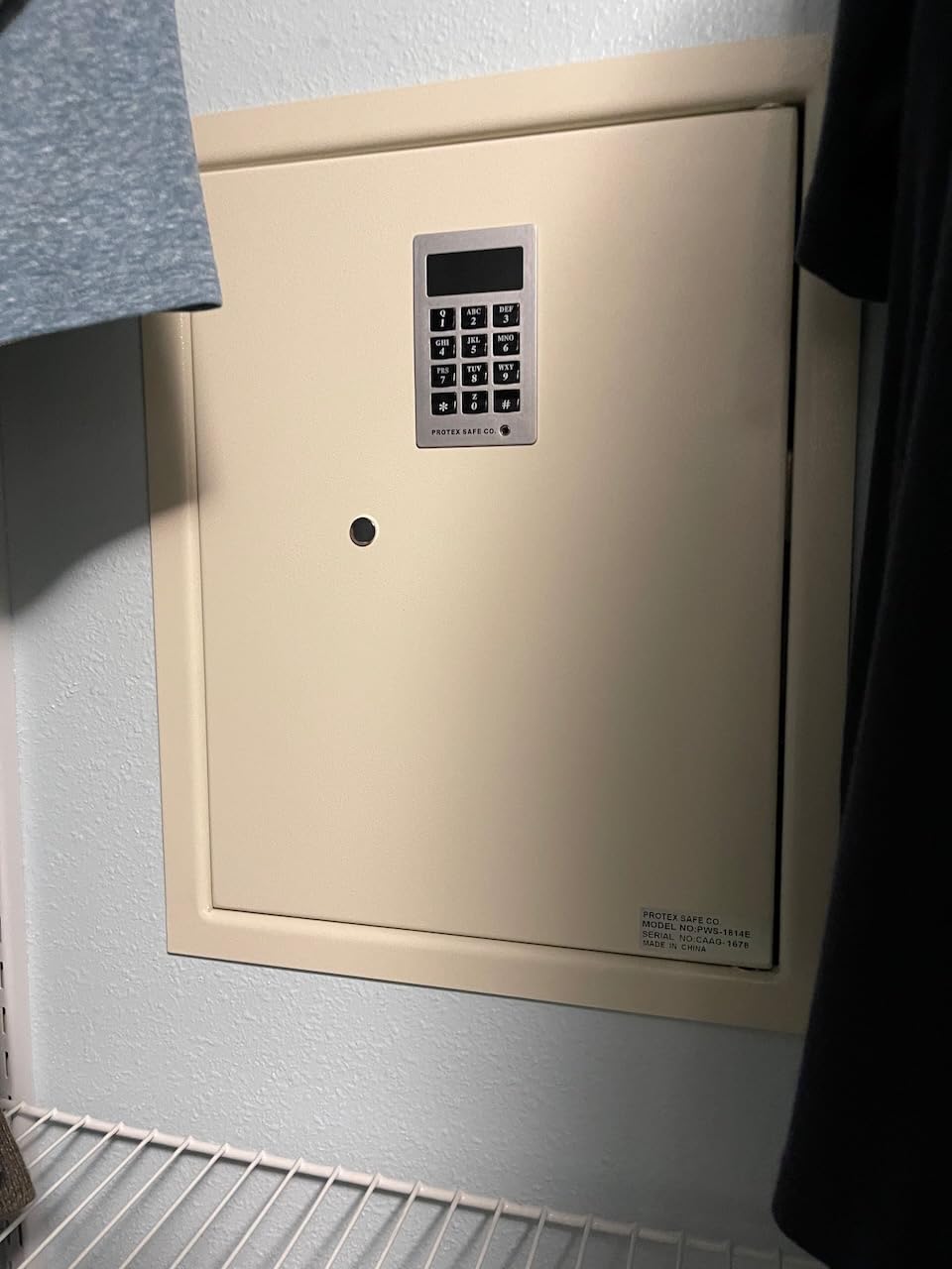 Protex Safe Electronic Keypad Wall Safe (PWS-1814E), Burglary Resistant wall safe, digital electronic locking system, velvet interior, automatic door opening, 2 Removable shelves customer photo 1