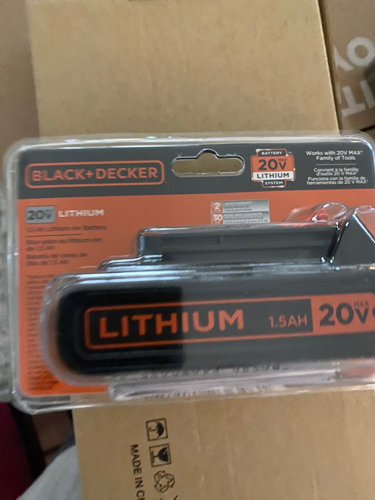 BLACK+DECKER 20V MAX Battery, 1.5Ah Lithium Ion Battery, Extended Runtime, Compatible with Tools, Outdoor Equipment and 20V Vacuums (LBXR20) customer photo 1