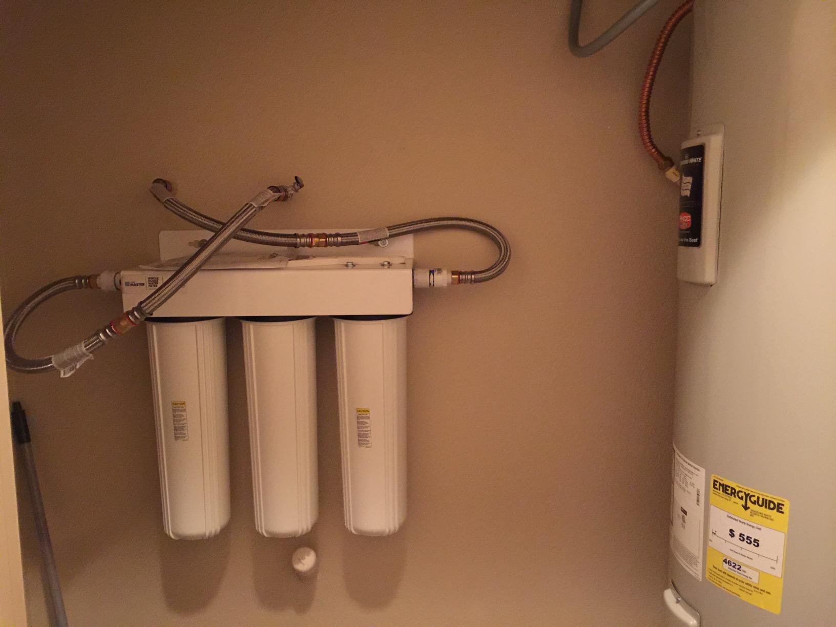 Home Master Whole House Three Stage Water Filtration System with Fine Sediment, Iron and Carbon, Blue customer photo 2