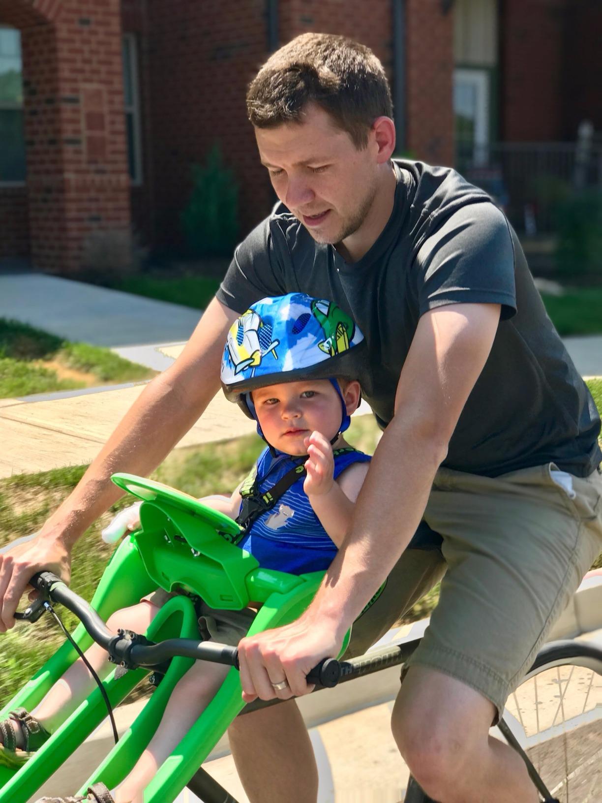 iBert Front Mounted Child Seat with Patented Mounting for Easy and Secure Installation - Child’s Bike Seat with 3-Point Safety Harness and Adjustable Foot Cups - Durable Plastic Shell customer photo 2