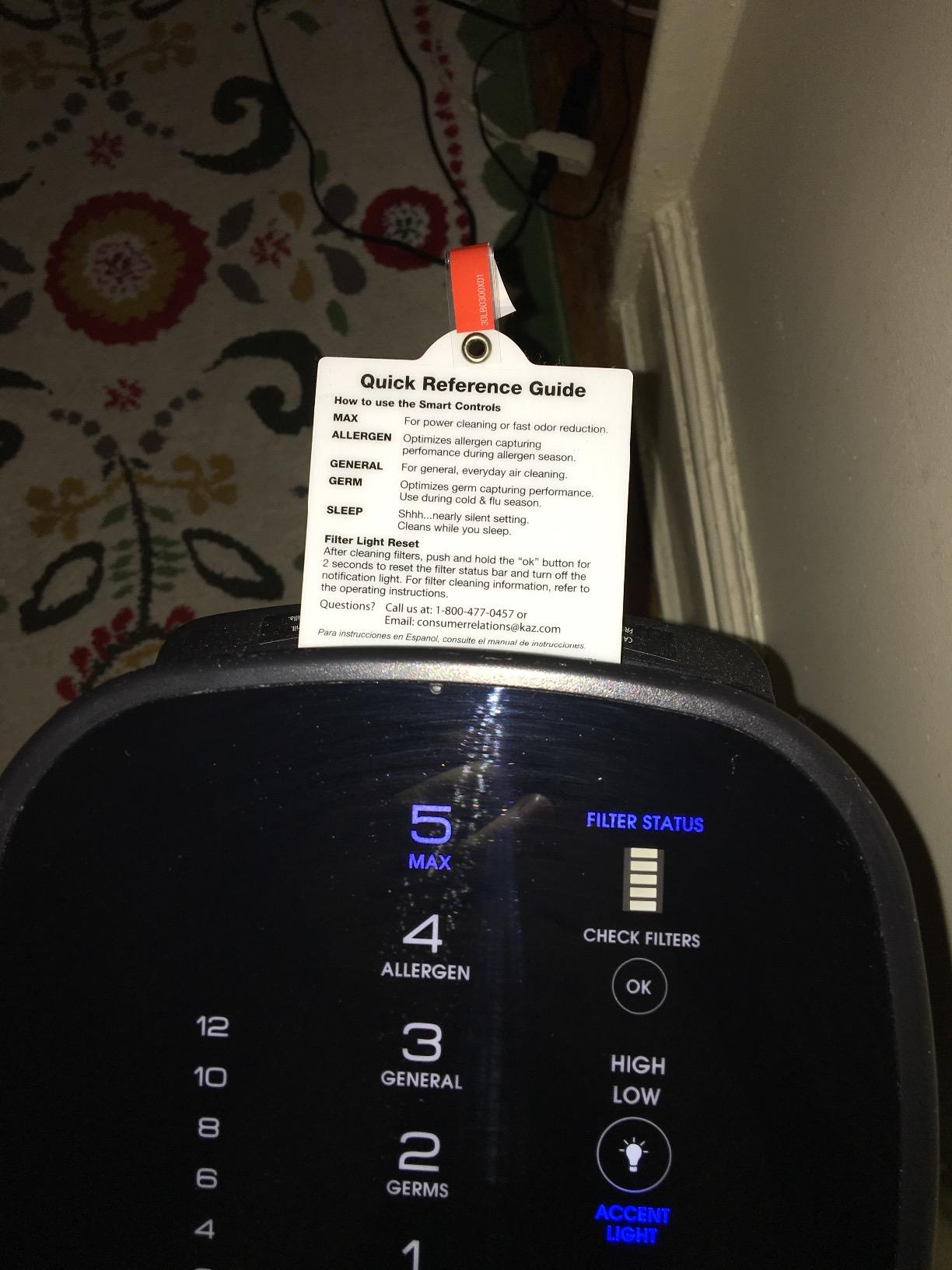 Honeywell Air Genius 5 Air Purifier for Large Rooms up to 1200 Ft², Permanent Washable Filters, Reduces Dust, Pollen, Pet Dander, Odors, Smoke, Black, HFD320 customer photo 1