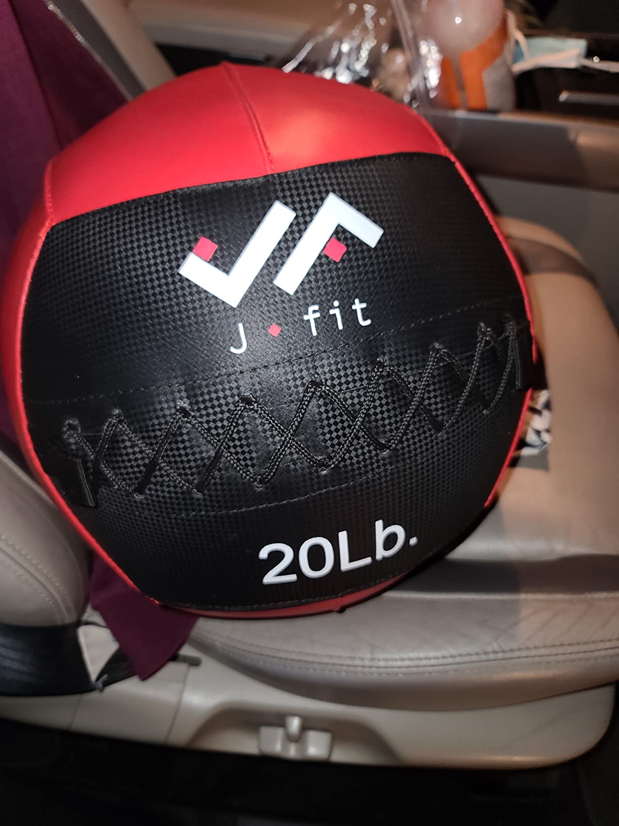 JFit Wall Ball – Premium Soft Weighted Exercise Ball for Strength, Conditioning, Gym & Home Workouts, 4-30 LB customer photo 1