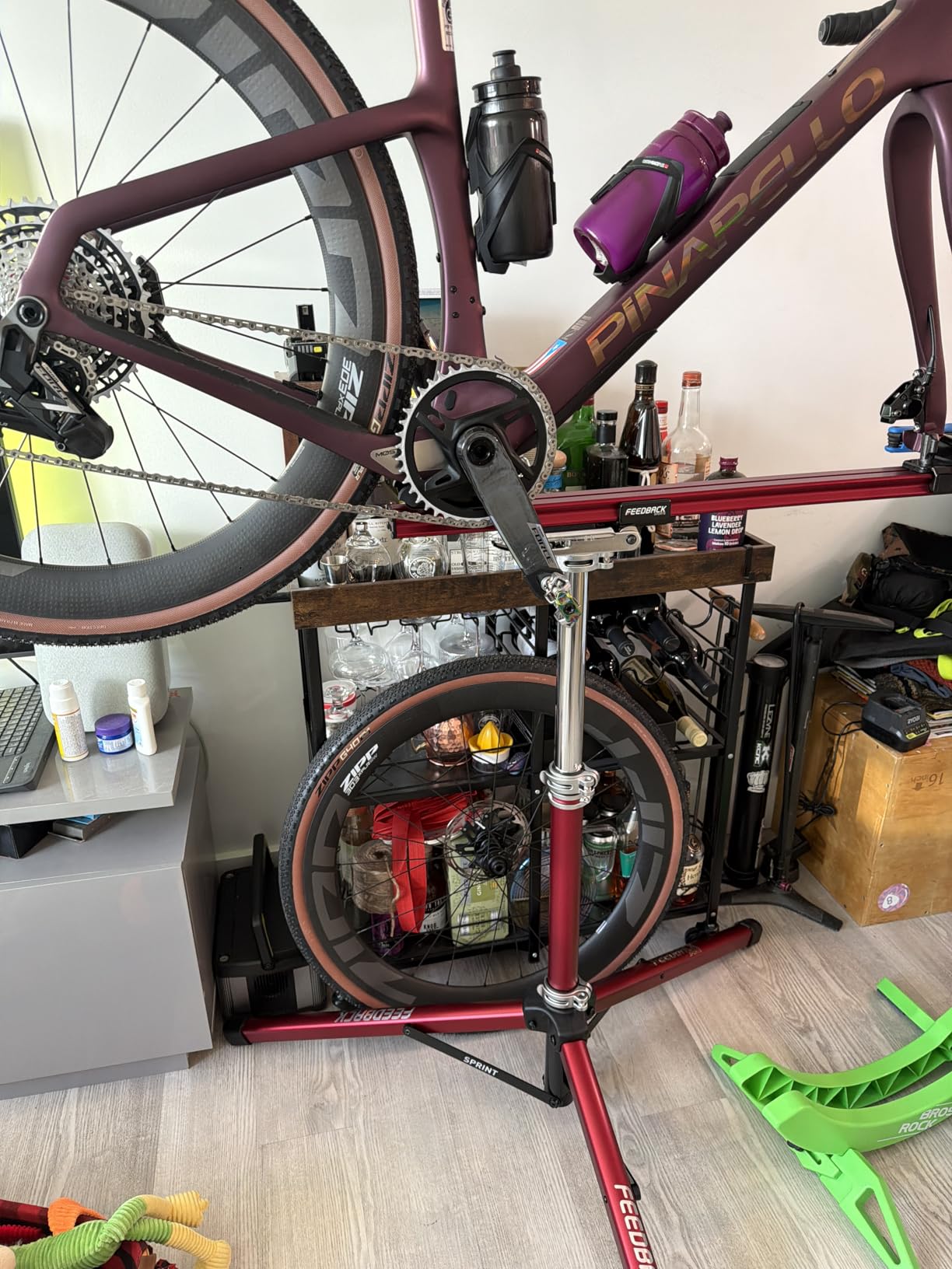 Feedback Sports Sprint Bike Repair Stand, Compact Bike Workstand, Red customer photo 2