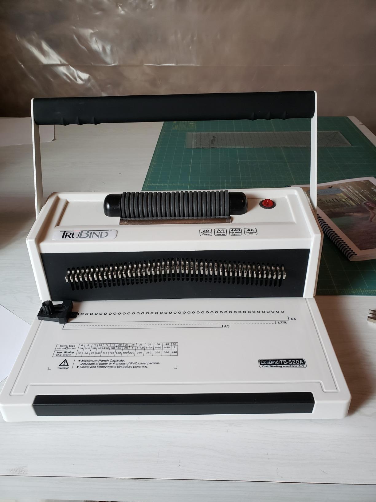 Coil Binding Machine with Electric Coil Inserter and Adjustable Side Margin | 20 Sheet Punch Capacity | Bind up to 440 Sheets | 46 Fully Disengageable Dies | 4:1 Pitch | 2-Year Warranty customer photo 1