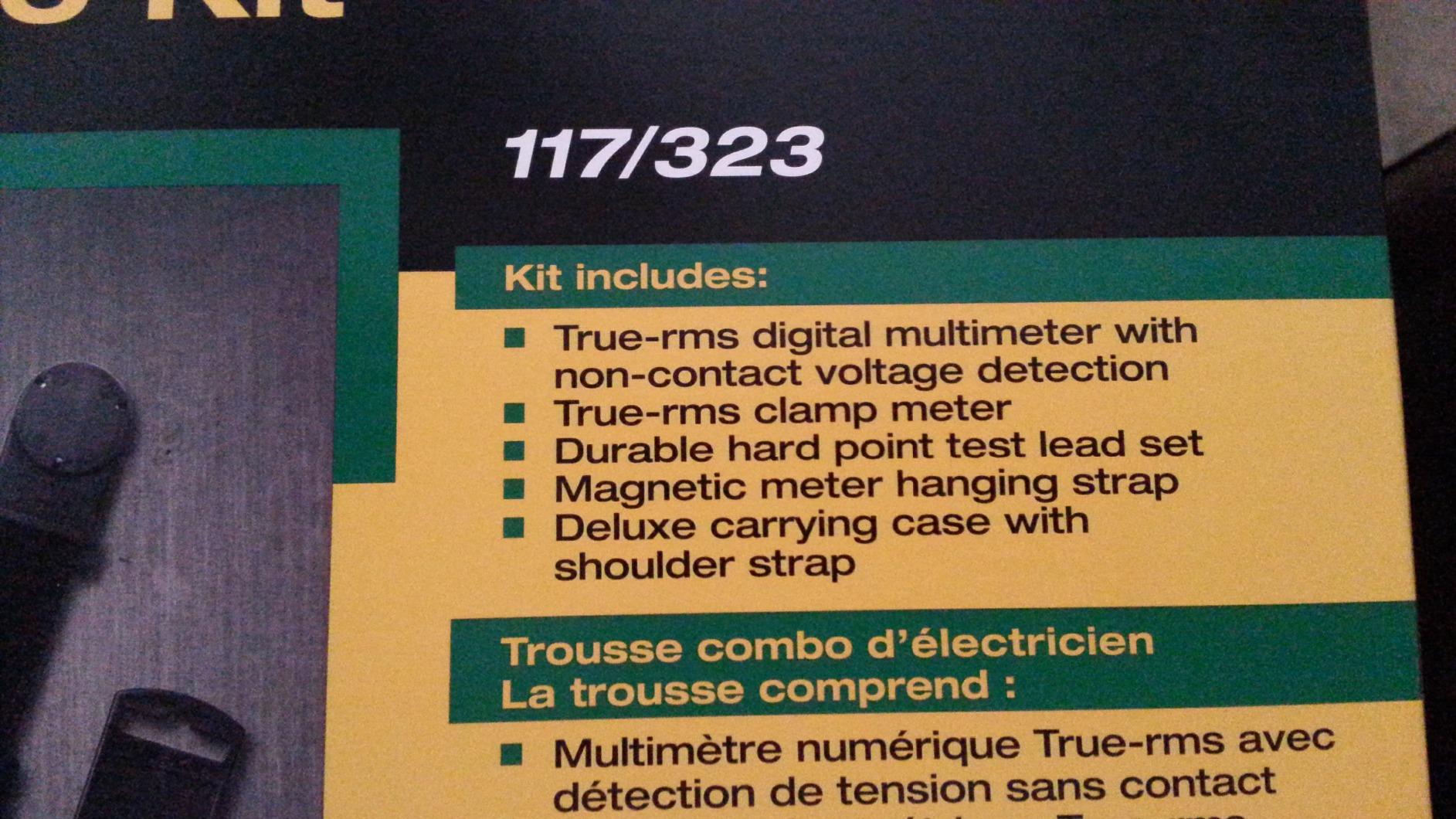 Fluke 117/323 Kit Multimeter and Clamp Meter Combo Kit For Residential And Commercial Electricians, AC/DC Voltage, AC Current 400 A, Includes Test Leads, TPAK And Carrying Case customer photo 1