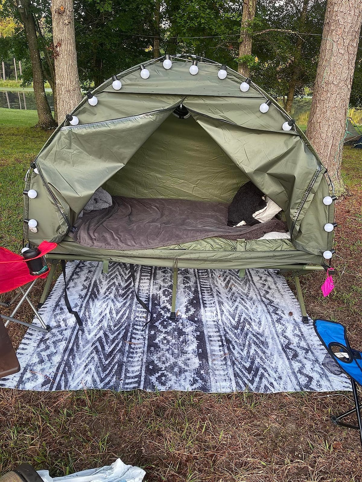 Outsunny Camping Tent Cot 6-in-1 Single Person Folding Tent Cot Combo customer photo 1