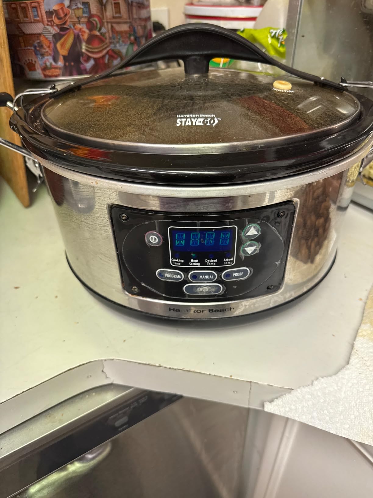 Hamilton Beach Portable 6 Quart Set & Forget Programmable Slow Cooker | Temperature Probe | Lid Lock For Easy Travel | Dishwasher Safe Crock & Glass Lid | Stainless Steel | 33969AG customer photo 1