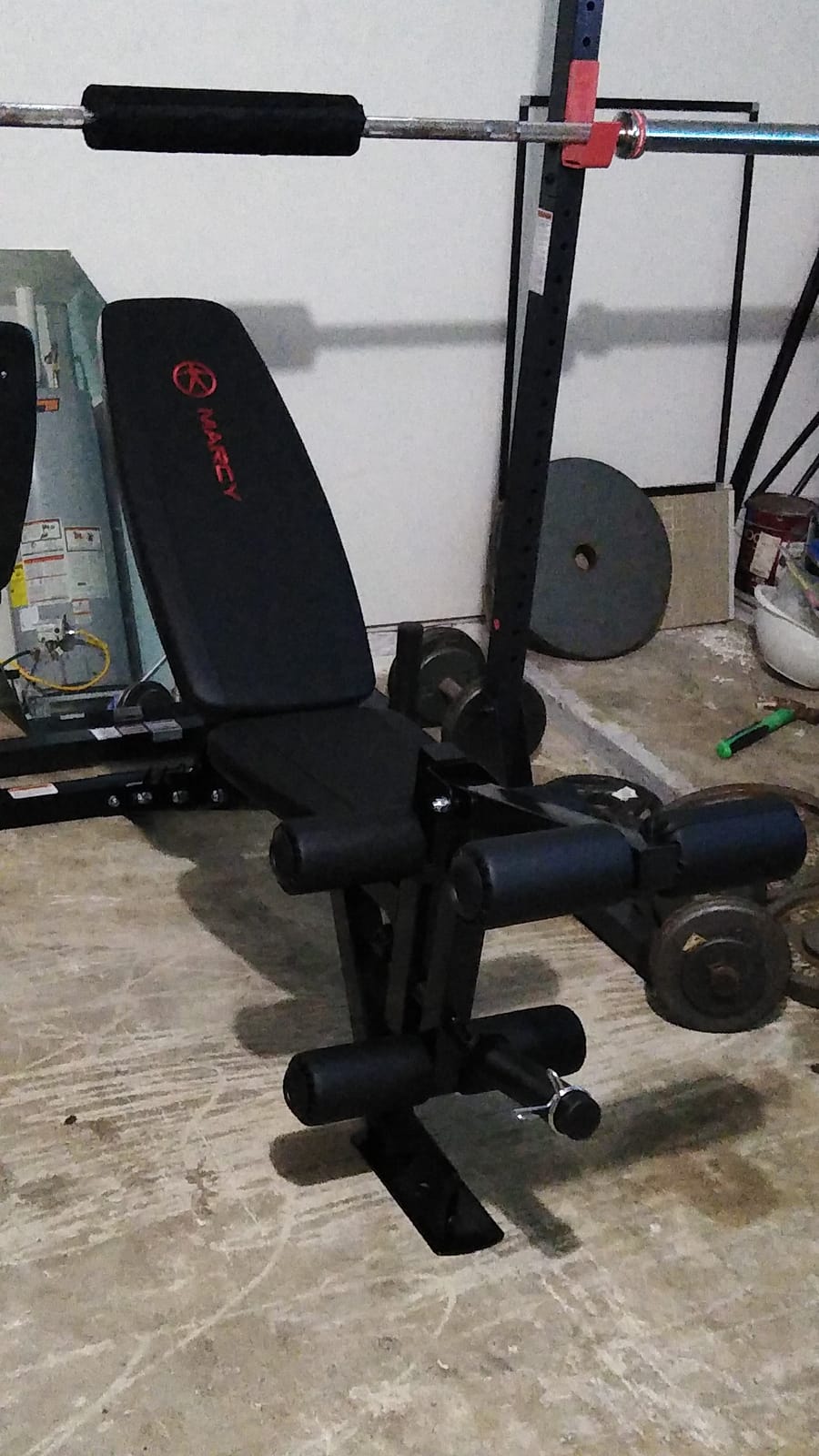Marcy Adjustable 6 Position Utility Bench with Leg Developer and High Density Foam Padding SB-350,dark gray customer photo 1