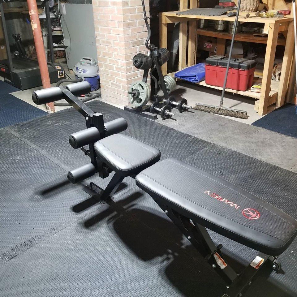 Marcy Adjustable 6 Position Utility Bench with Leg Developer and High Density Foam Padding SB-350,dark gray customer photo 2