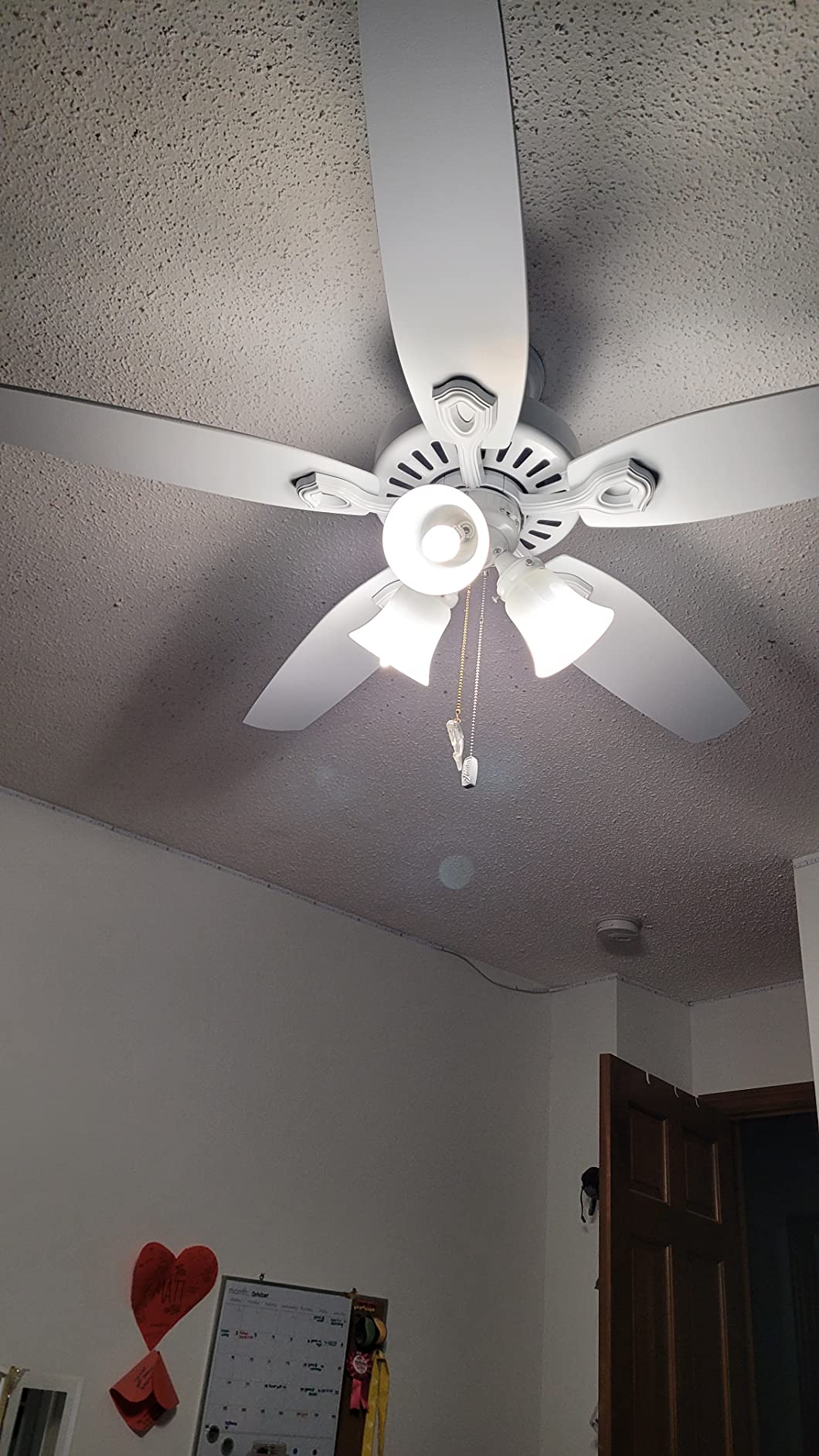 Hunter Builder, Indoor, Ceiling Fan, with LED Lights, 42 inch, Snow White customer photo 2
