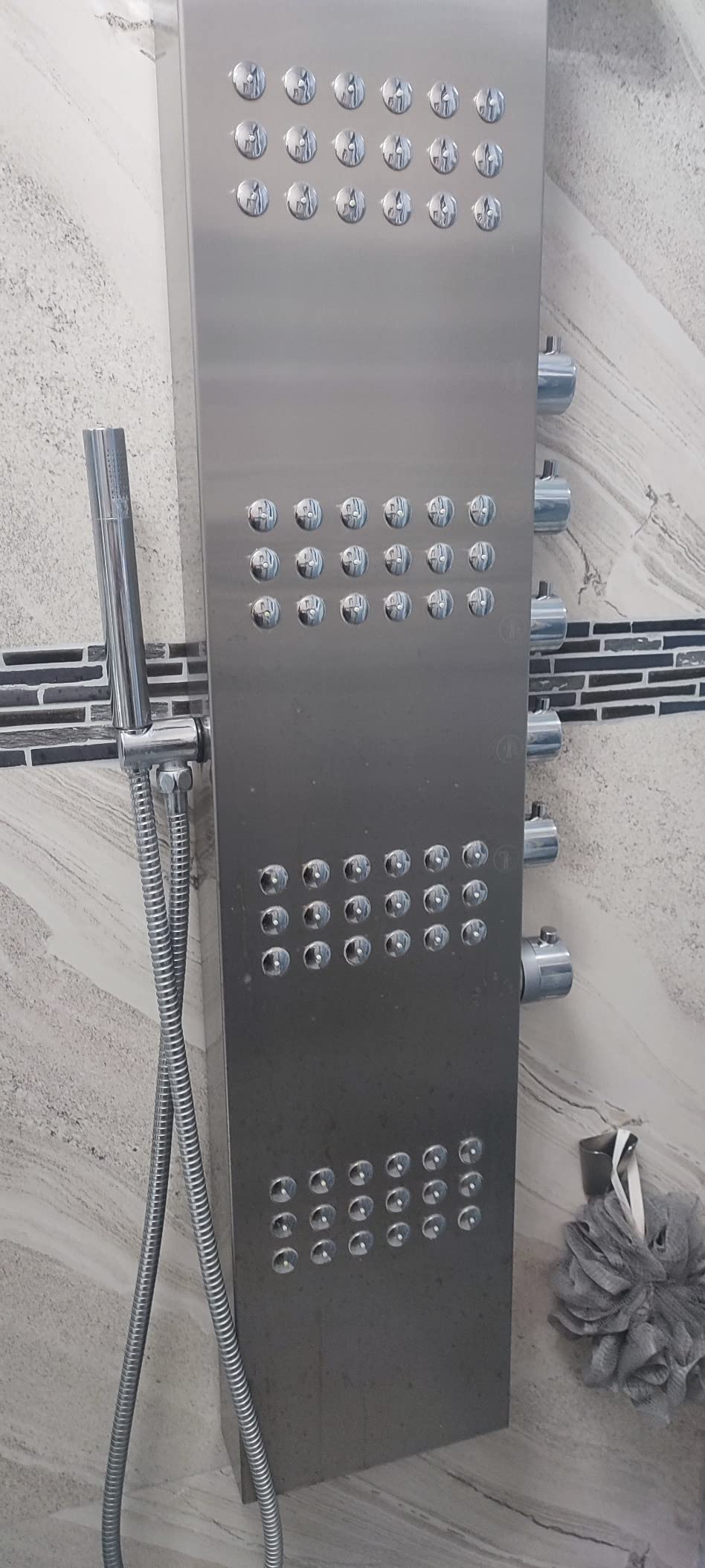 Blue Ocean 64.5” Stainless Steel SPS8727 Thermostatic Shower Panel Column with Rainfall Showerhead, Body Jets, and Handheld Showerhead, Shower Tower customer photo 1