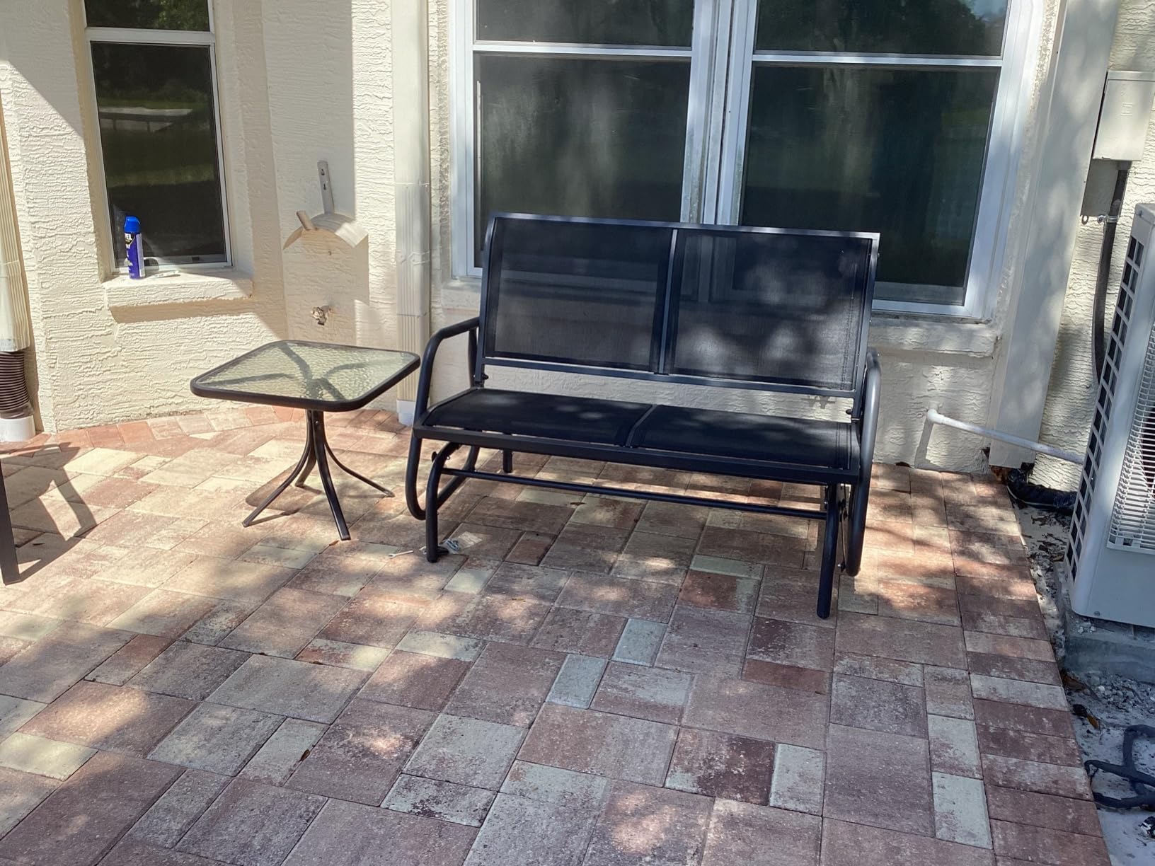 Outsunny 2-Person Outdoor Glider Bench with Steel Frame, Black customer photo 1