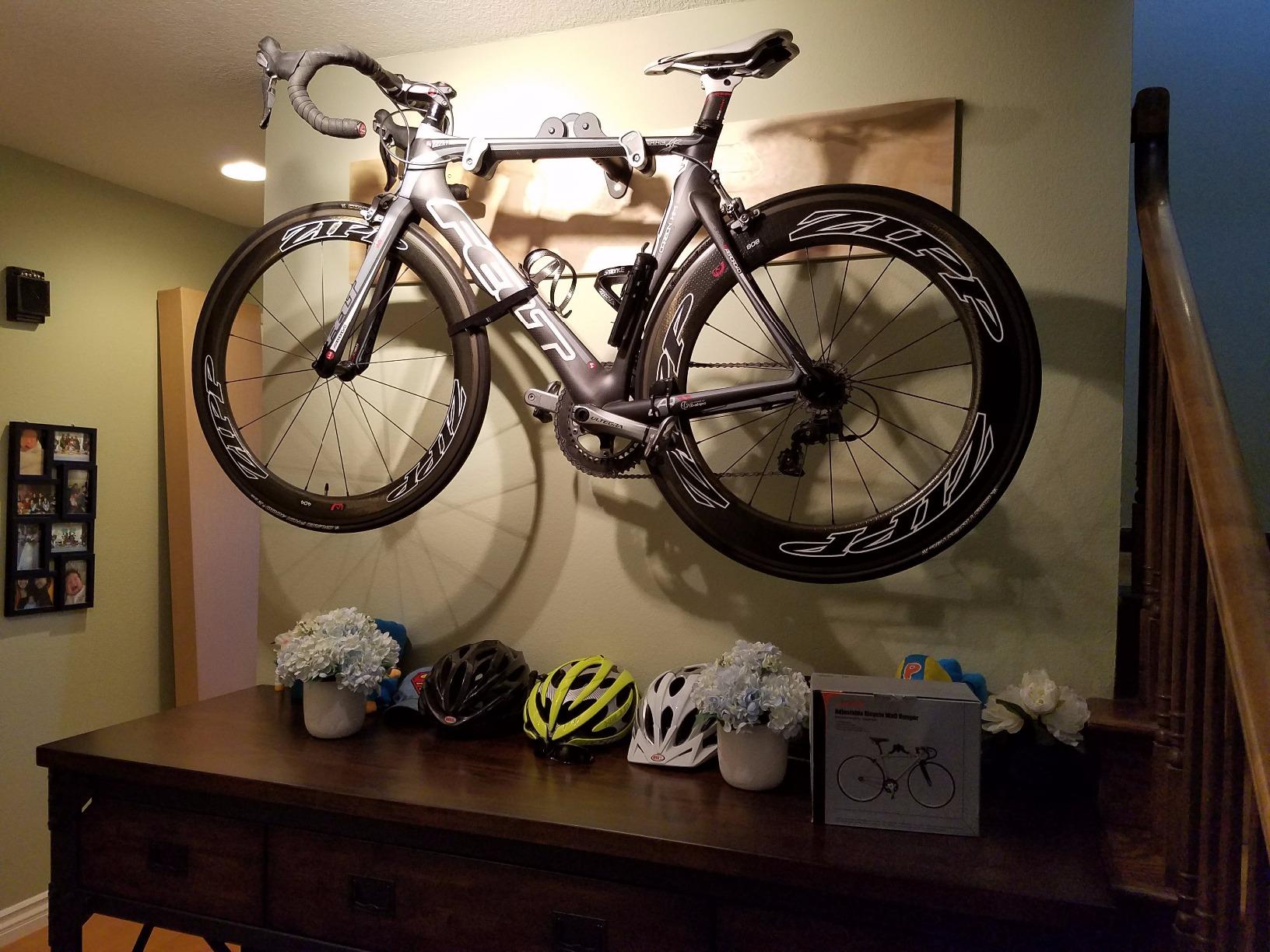 Ibera Bike Wall Mount - Adjustable Frame Holder & Soft Rubber Cradles - Garage Bike Rack for Road, MTB, Kids, Hybrid Bikes - Easy Installation & Space-Saving Design customer photo 1