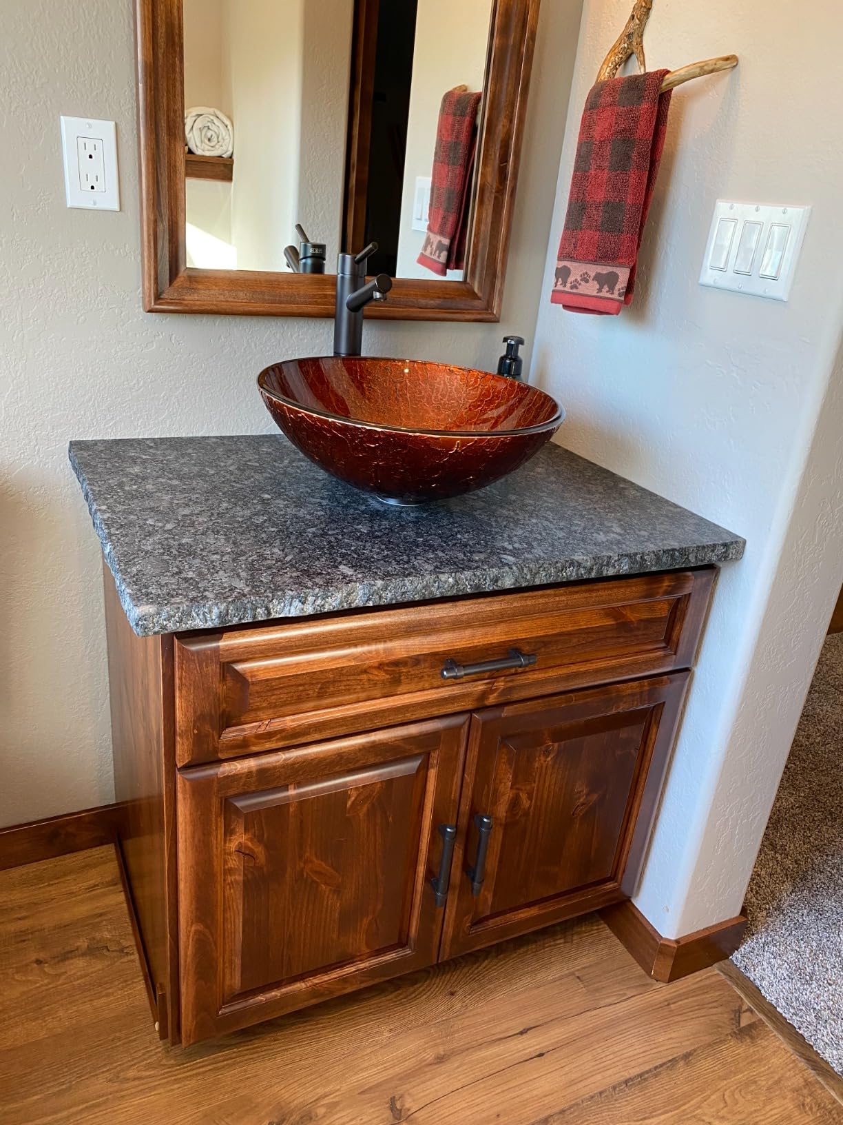 Vigo Vessel Sink Oceania Blue - 17” Artistic Round Bowl Sink for Bathrooms, Tempered Glass Above Counter Bathroom Sink with NonStickShield, QuickDrain & TempGuard, Modern Luxury Design customer photo 2
