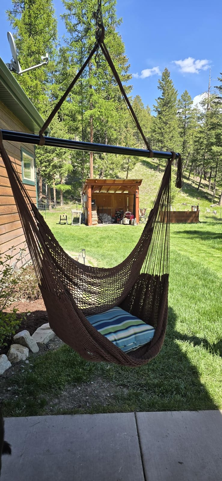 Sunnydaze Hanging Hammock Chair Swing for Patio, Caribbean, Tan customer photo 2